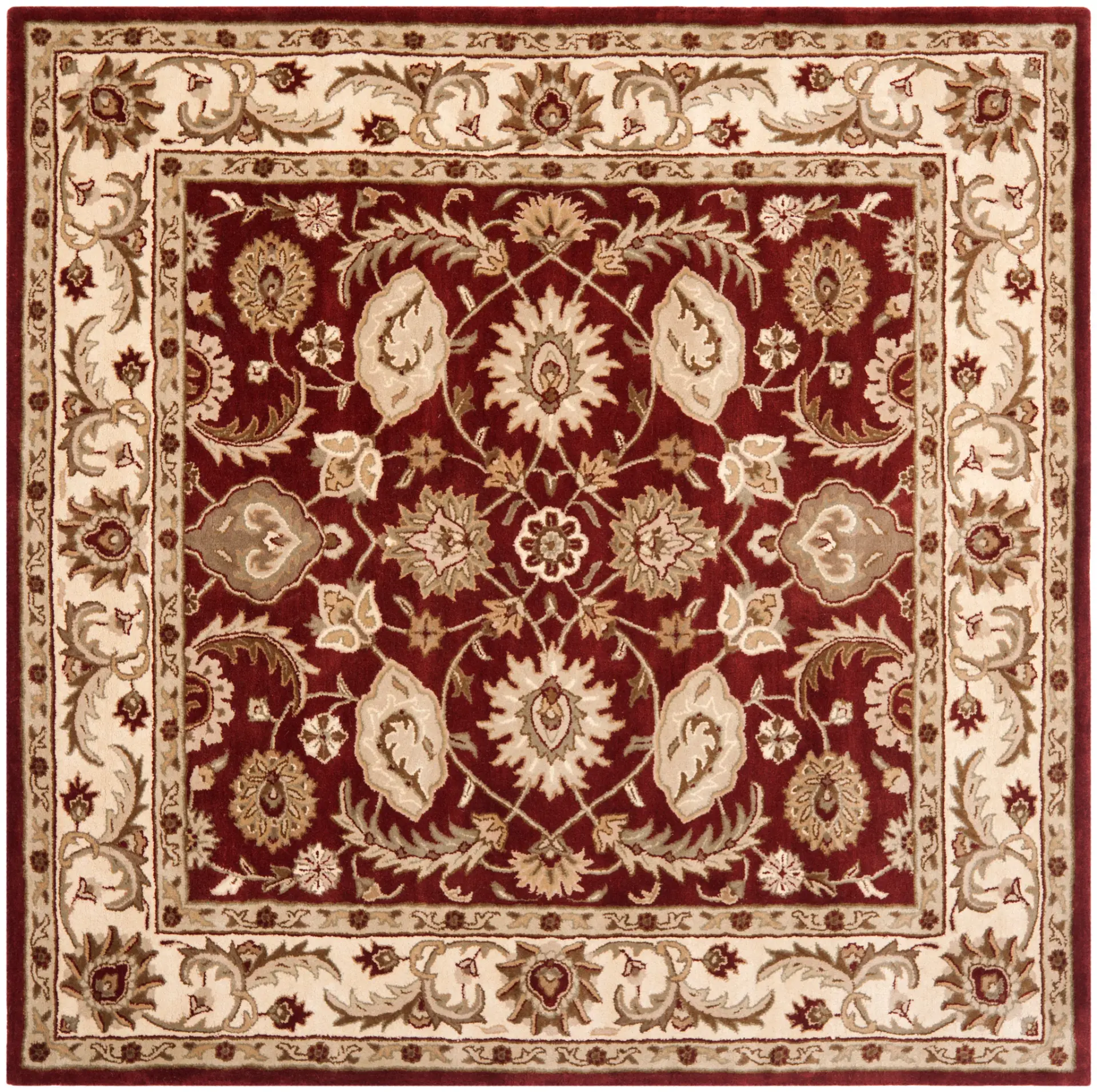 Royalty Floral Palmette Hand-Tufted Wool Rug