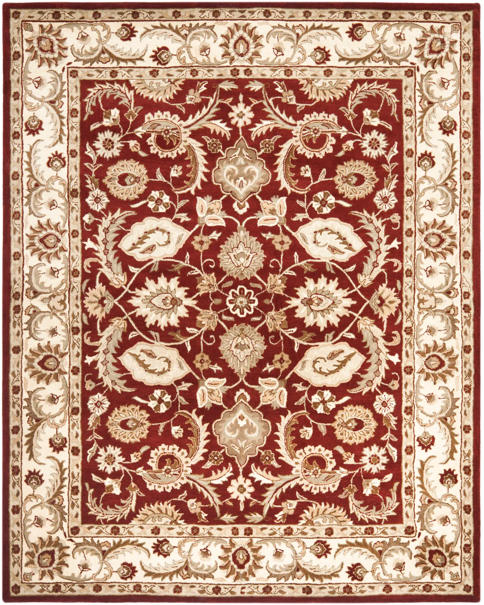 Royalty Floral Palmette Hand-Tufted Wool Rug