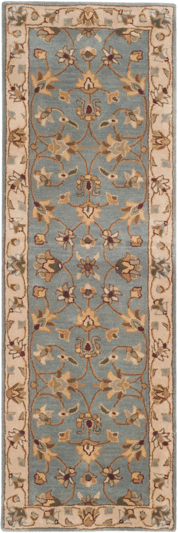 Royalty Floral Bordered Hand-Tufted Wool Rug