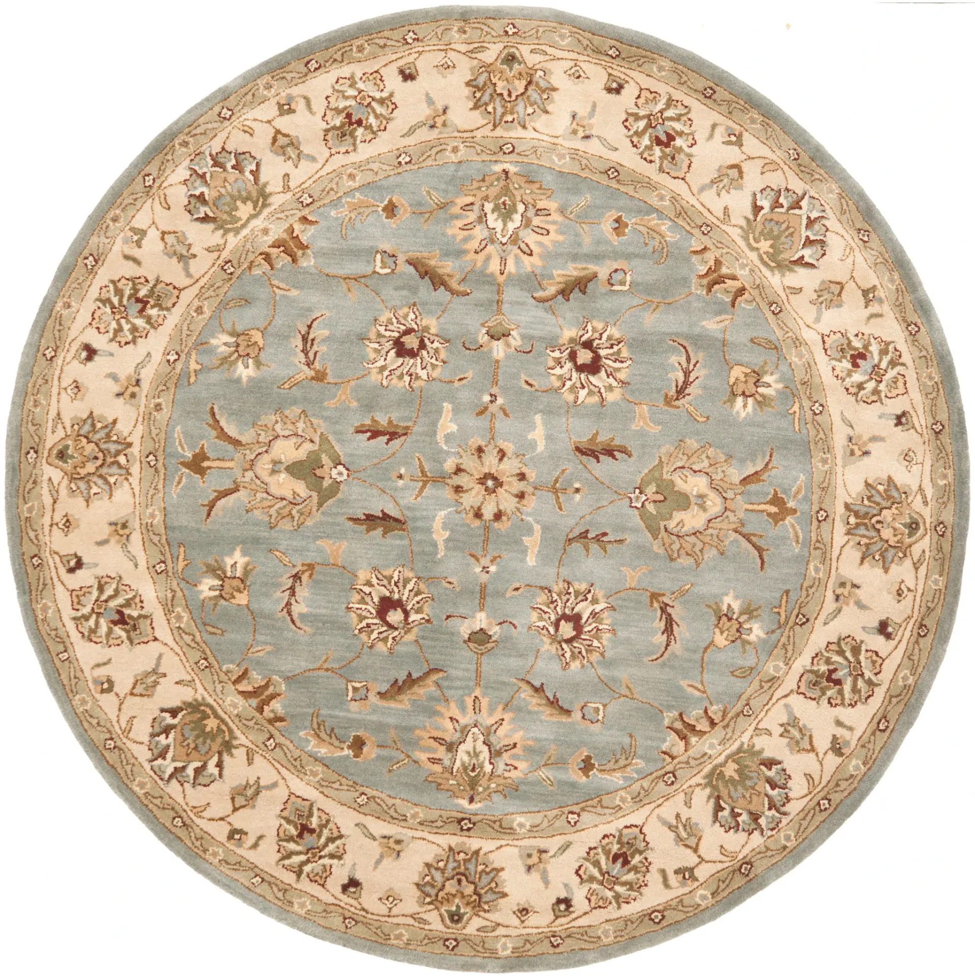 Royalty Floral Bordered Hand-Tufted Wool Rug