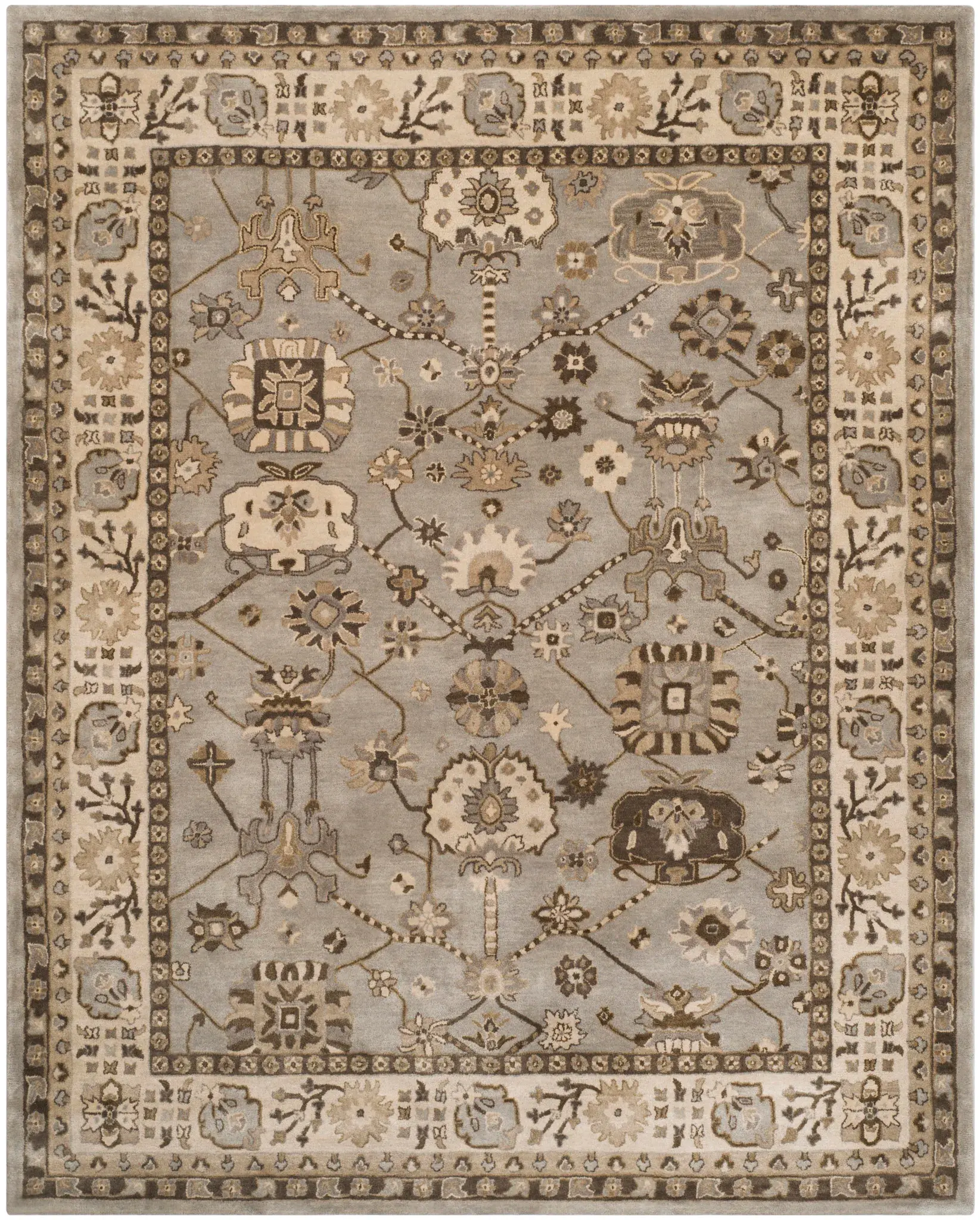 Royalty Floral Lattice Hand-Tufted Wool Rug