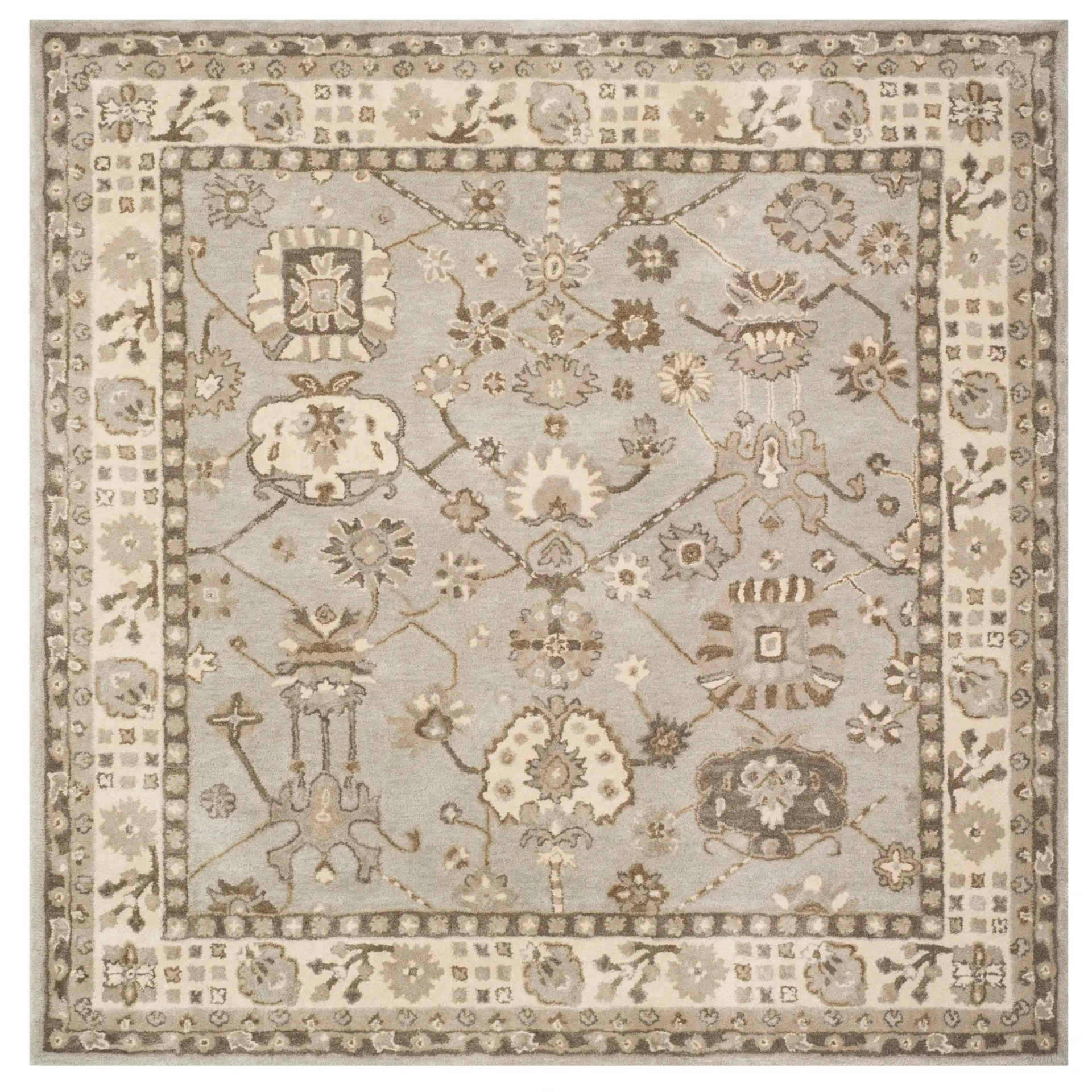 Royalty Floral Lattice Hand-Tufted Wool Rug