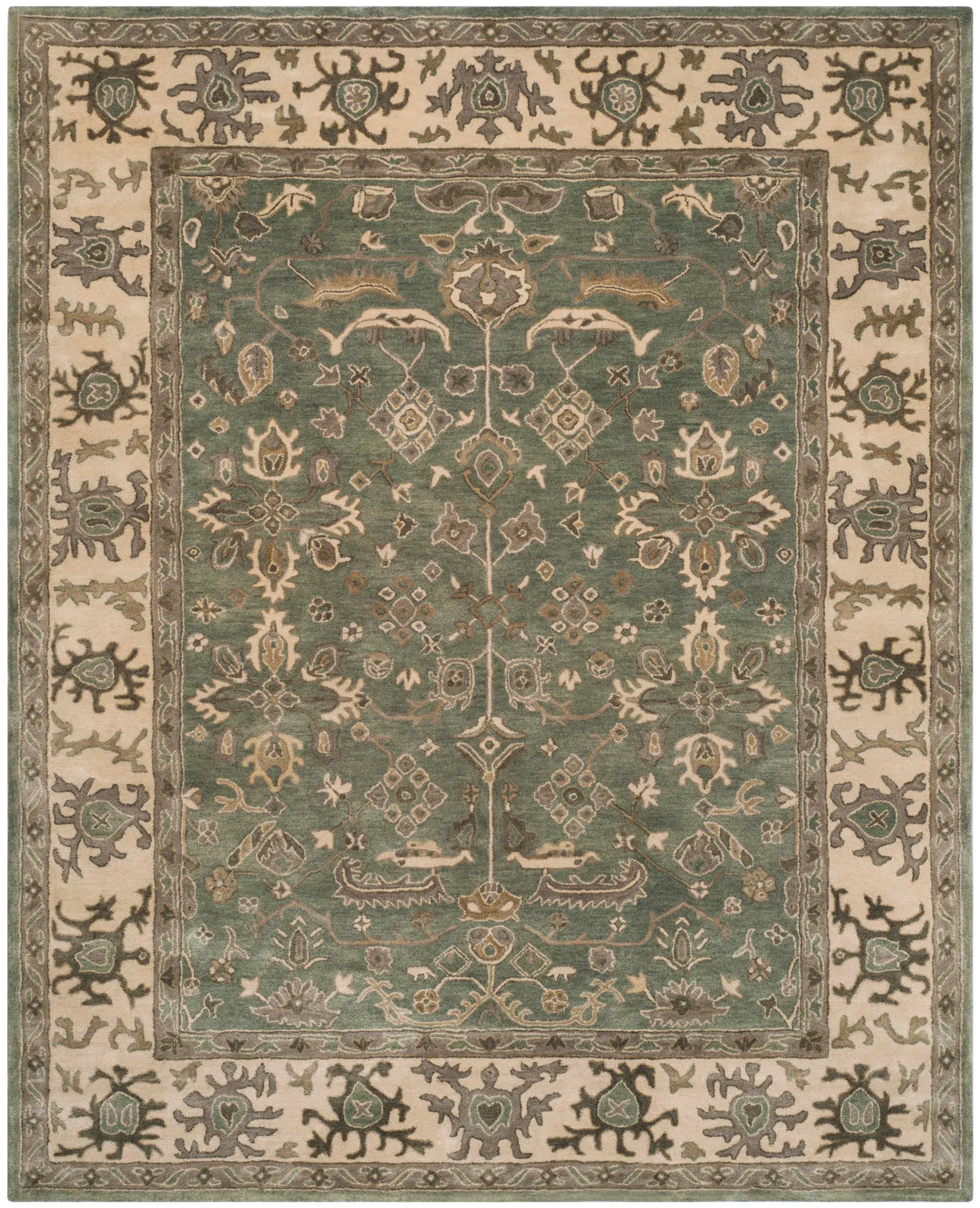 Royalty Tribal Palmette Hand-Tufted Wool Rug