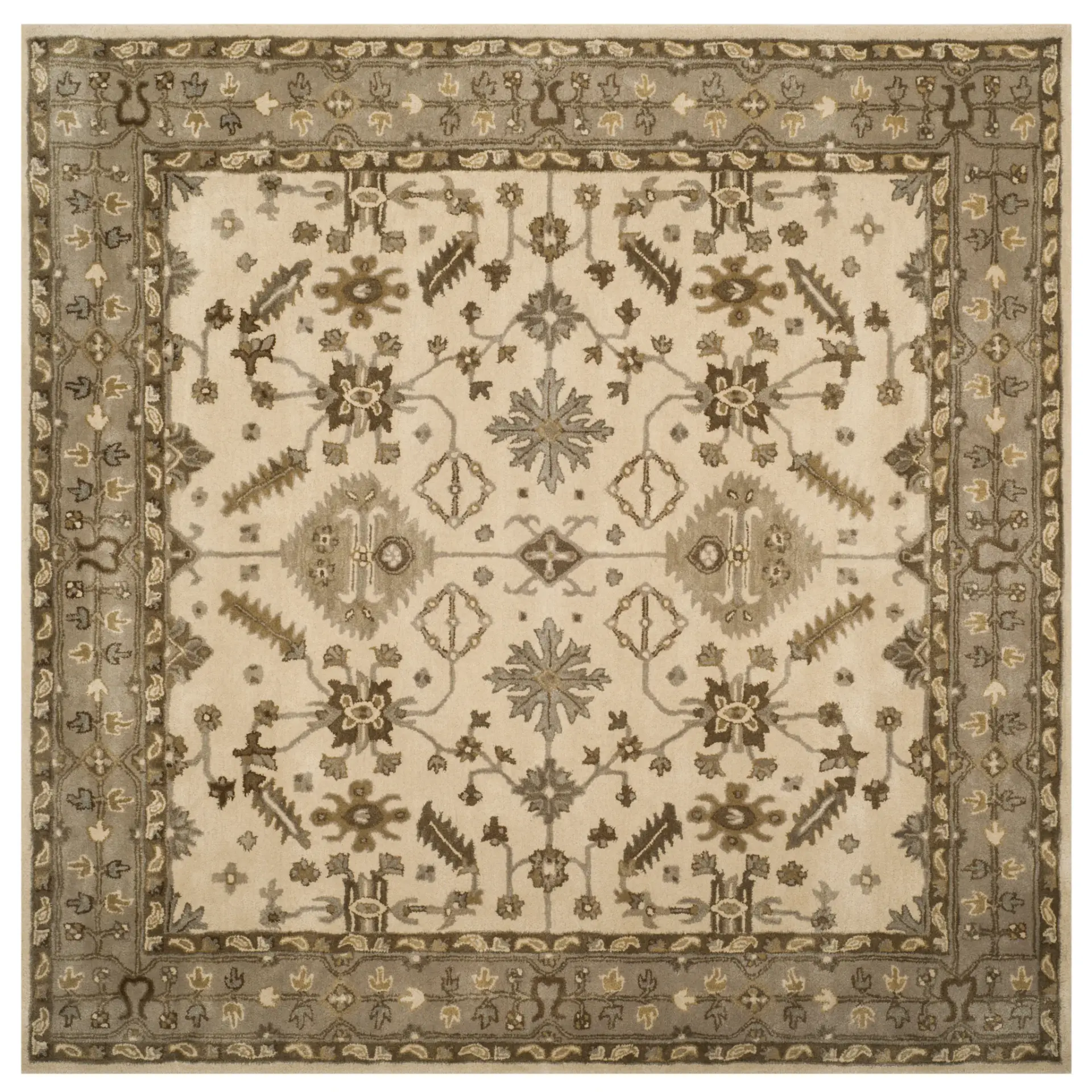 Royalty Stylized Floral Hand-Tufted Wool Rug