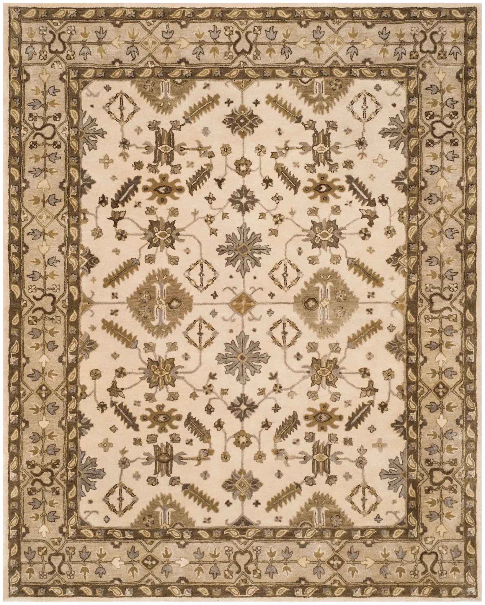 Royalty Stylized Floral Hand-Tufted Wool Rug