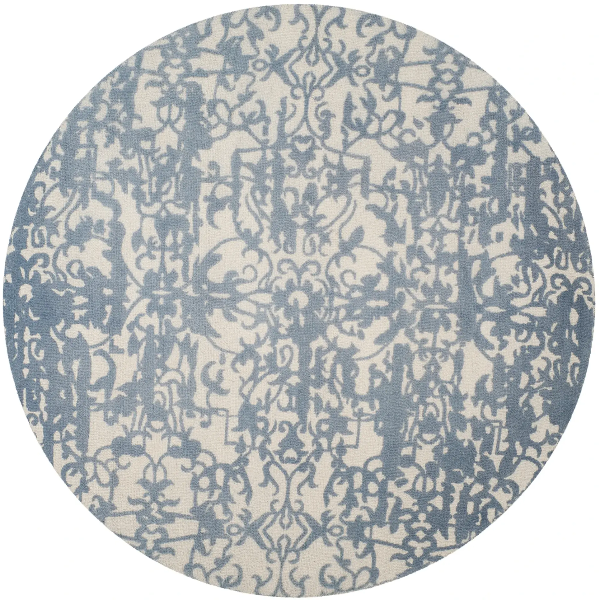 Restoration Vintage Distressed Scroll Hand-Tufted Wool Rug