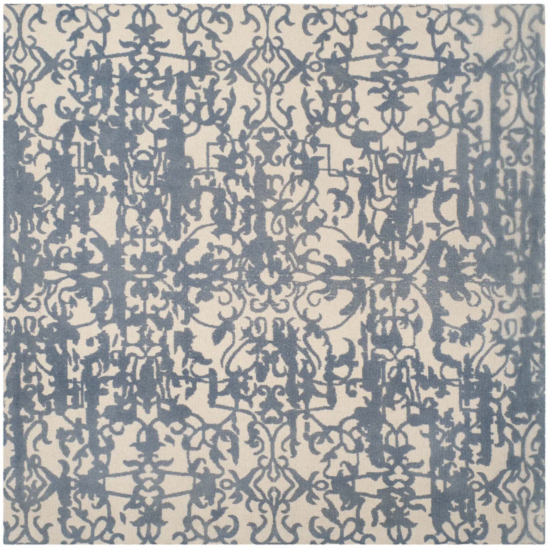 Restoration Vintage Distressed Scroll Hand-Tufted Wool Rug