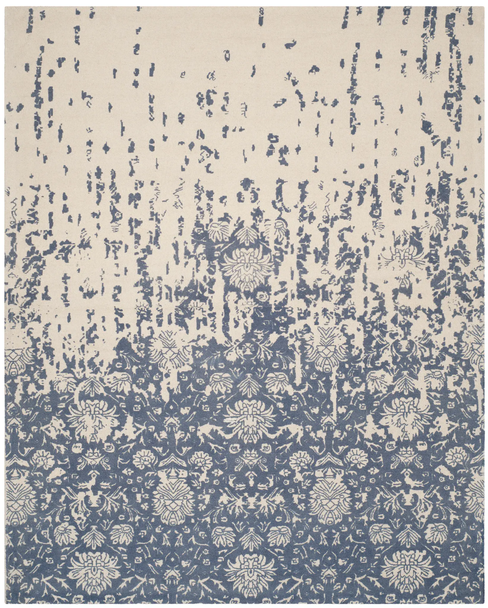 Restoration Vintage Distressed Floral Hand-Tufted Wool Rug