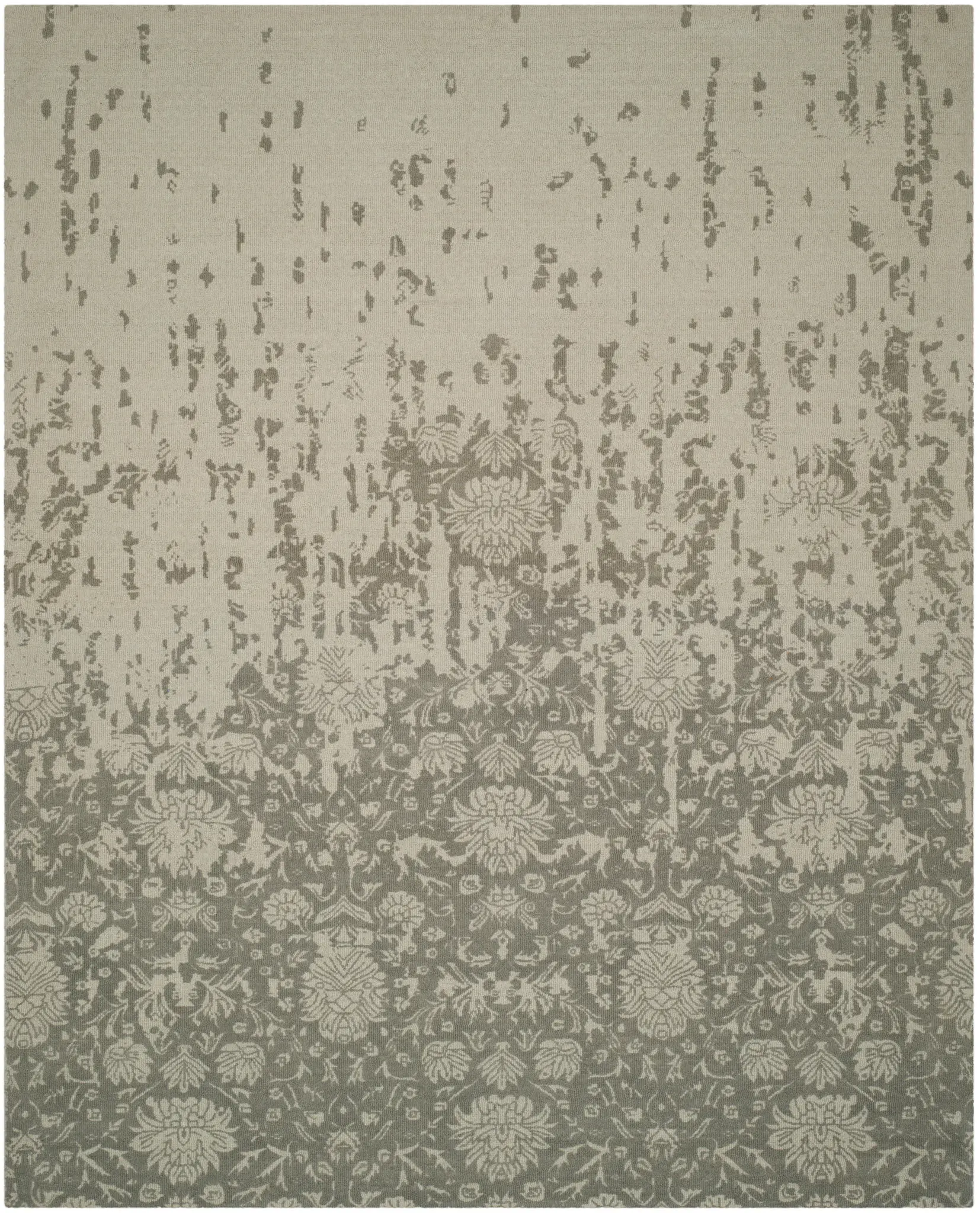 Restoration Vintage Distressed Floral Hand-Tufted Wool Rug