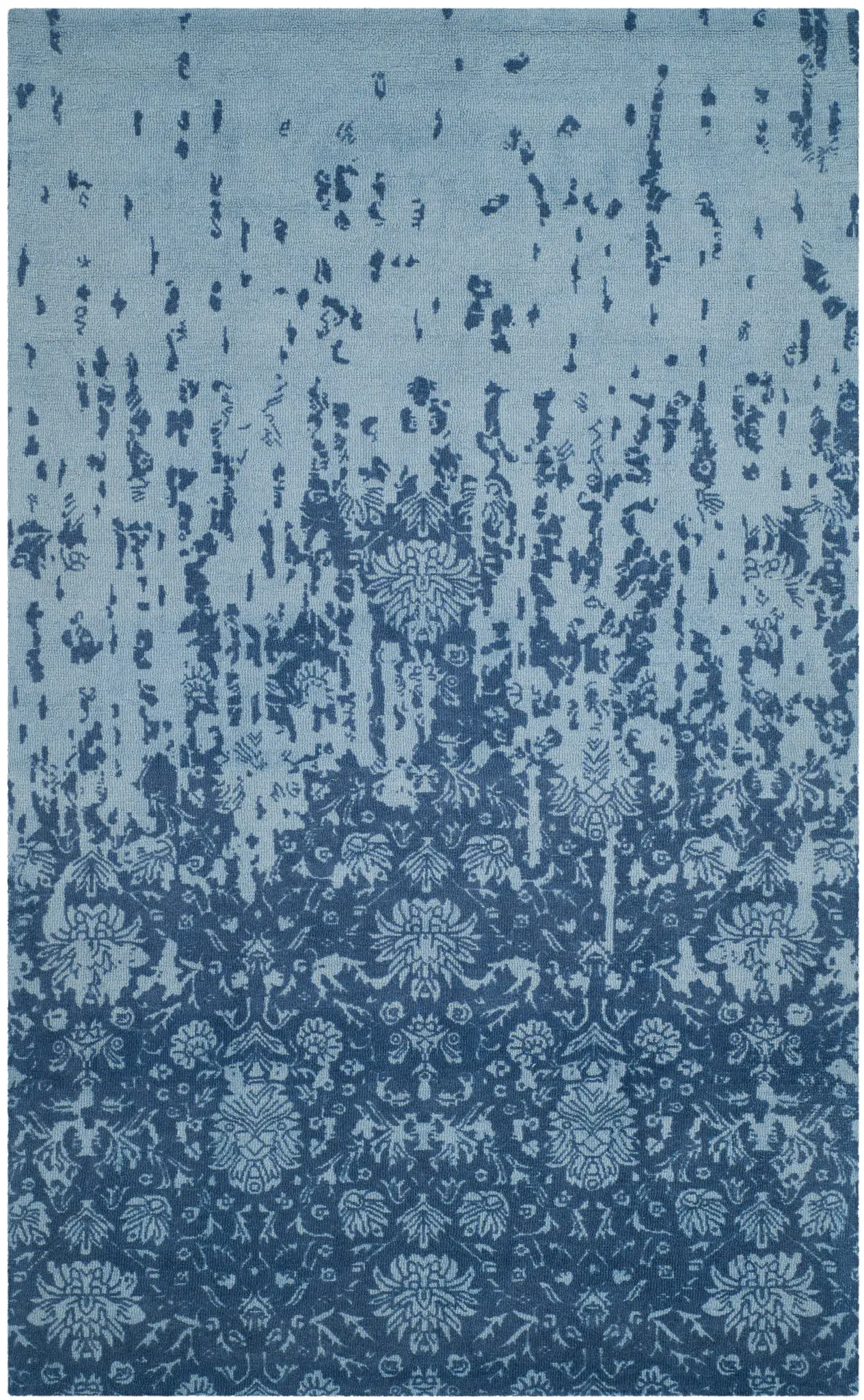 Restoration Vintage Distressed Floral Hand-Tufted Wool Rug