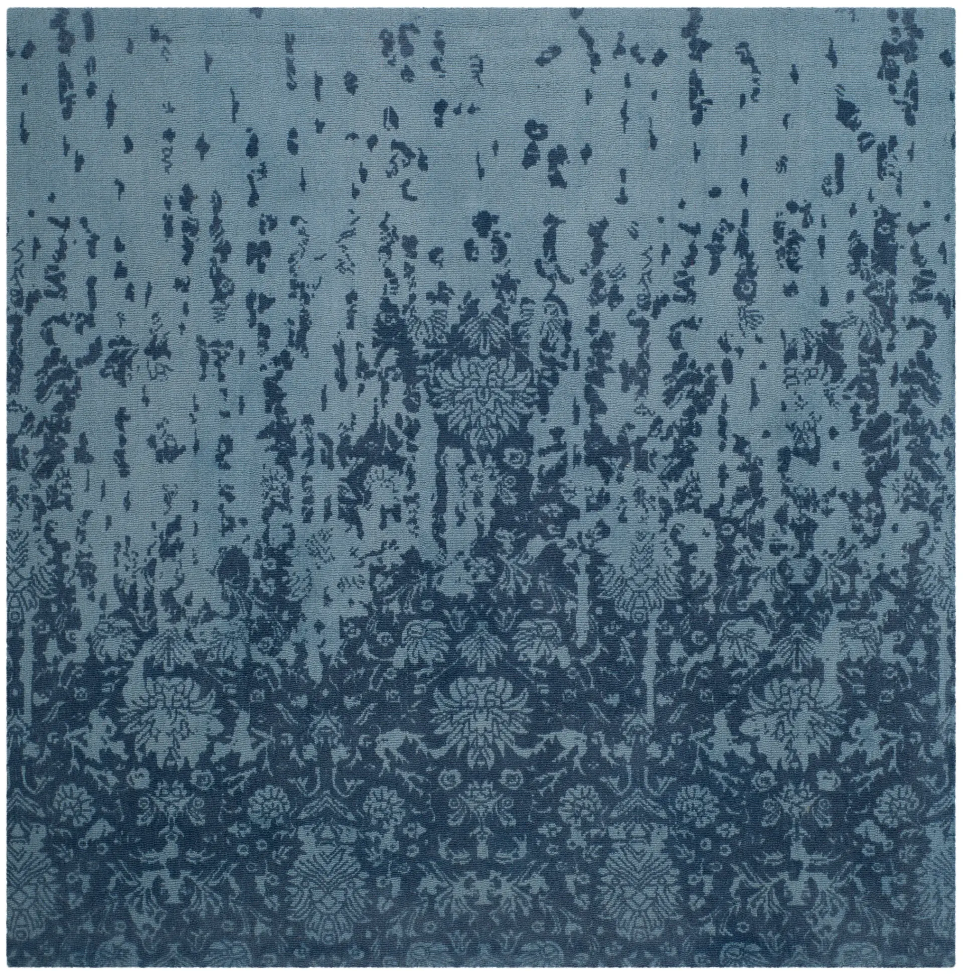 Restoration Vintage Distressed Floral Hand-Tufted Wool Rug