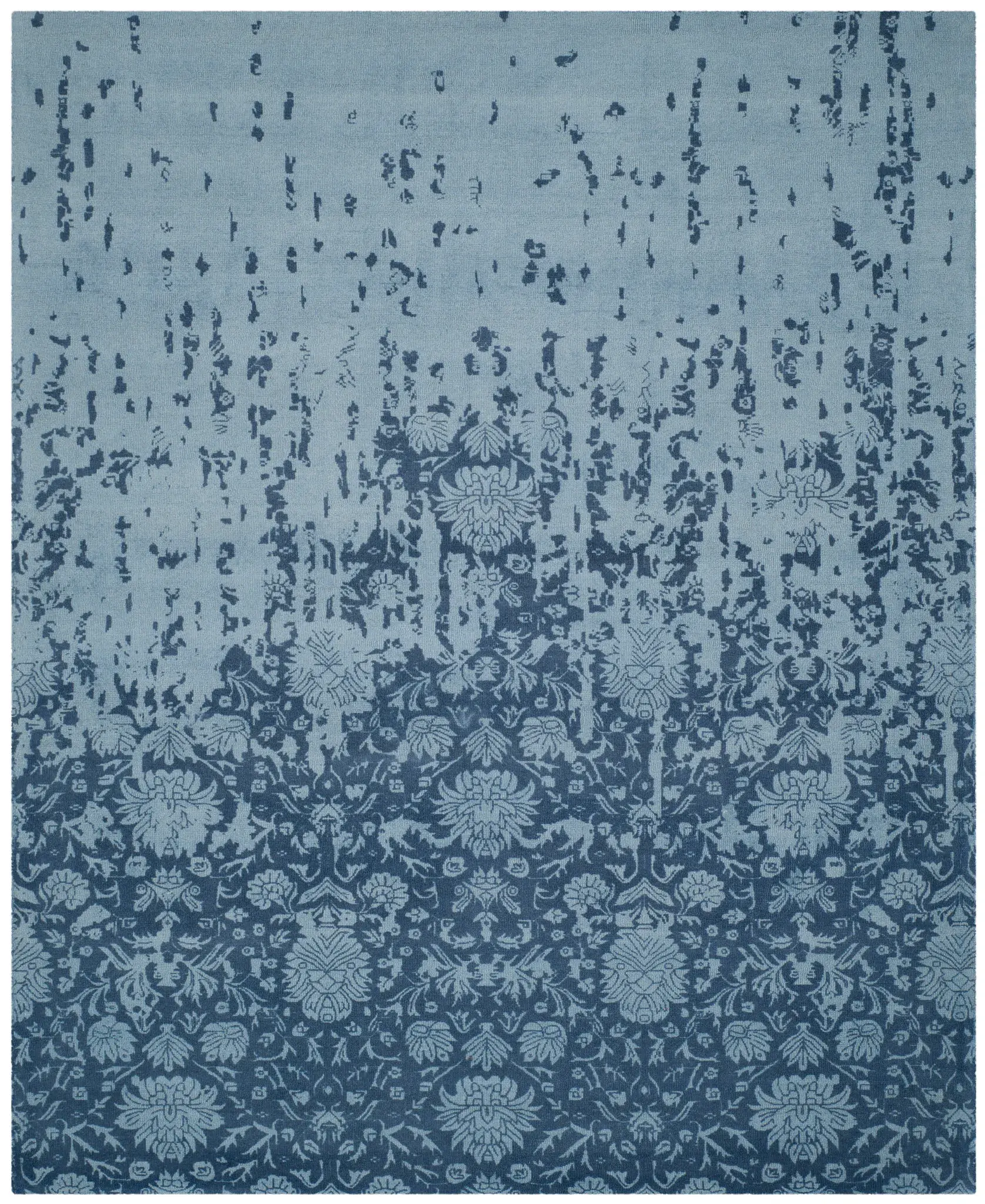Restoration Vintage Distressed Floral Hand-Tufted Wool Rug