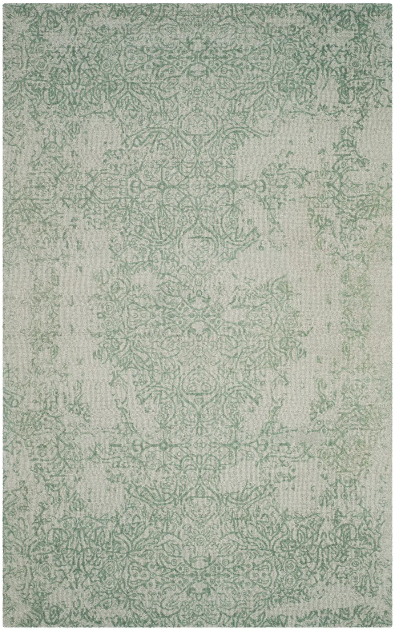 Restoration Vintage Faded Medallion Hand-Tufted Wool Rug