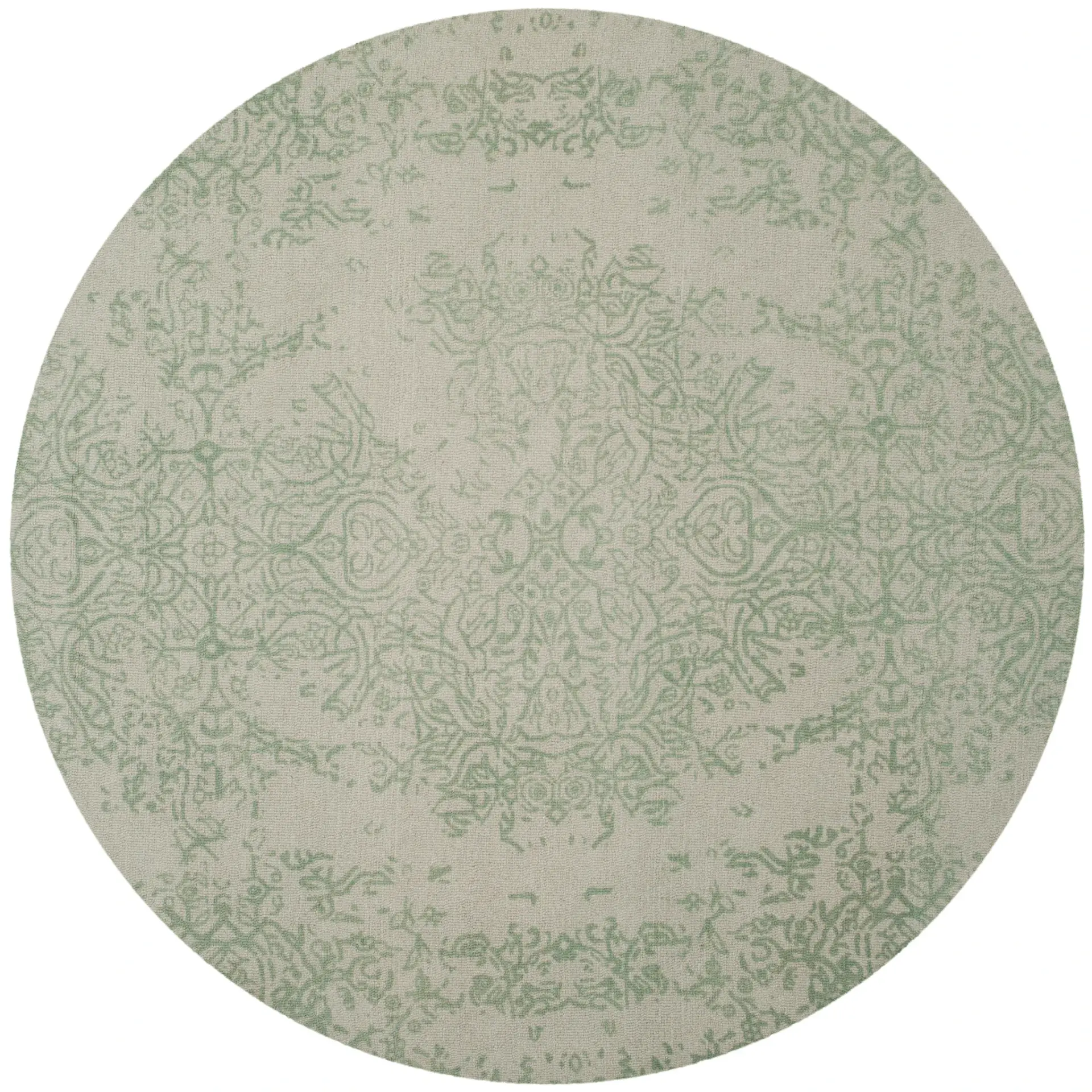 Restoration Vintage Faded Medallion Hand-Tufted Wool Rug