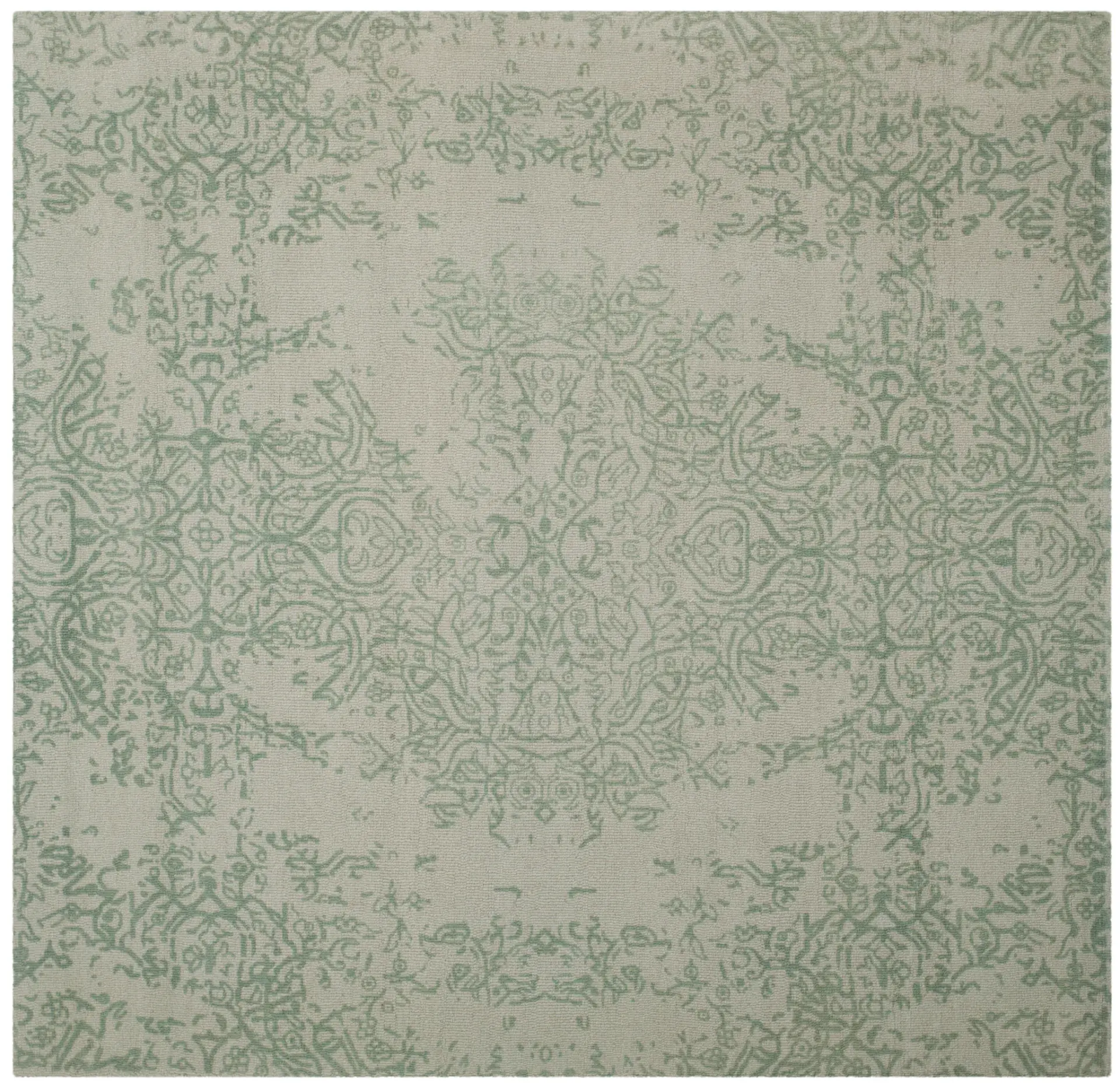 Restoration Vintage Faded Medallion Hand-Tufted Wool Rug