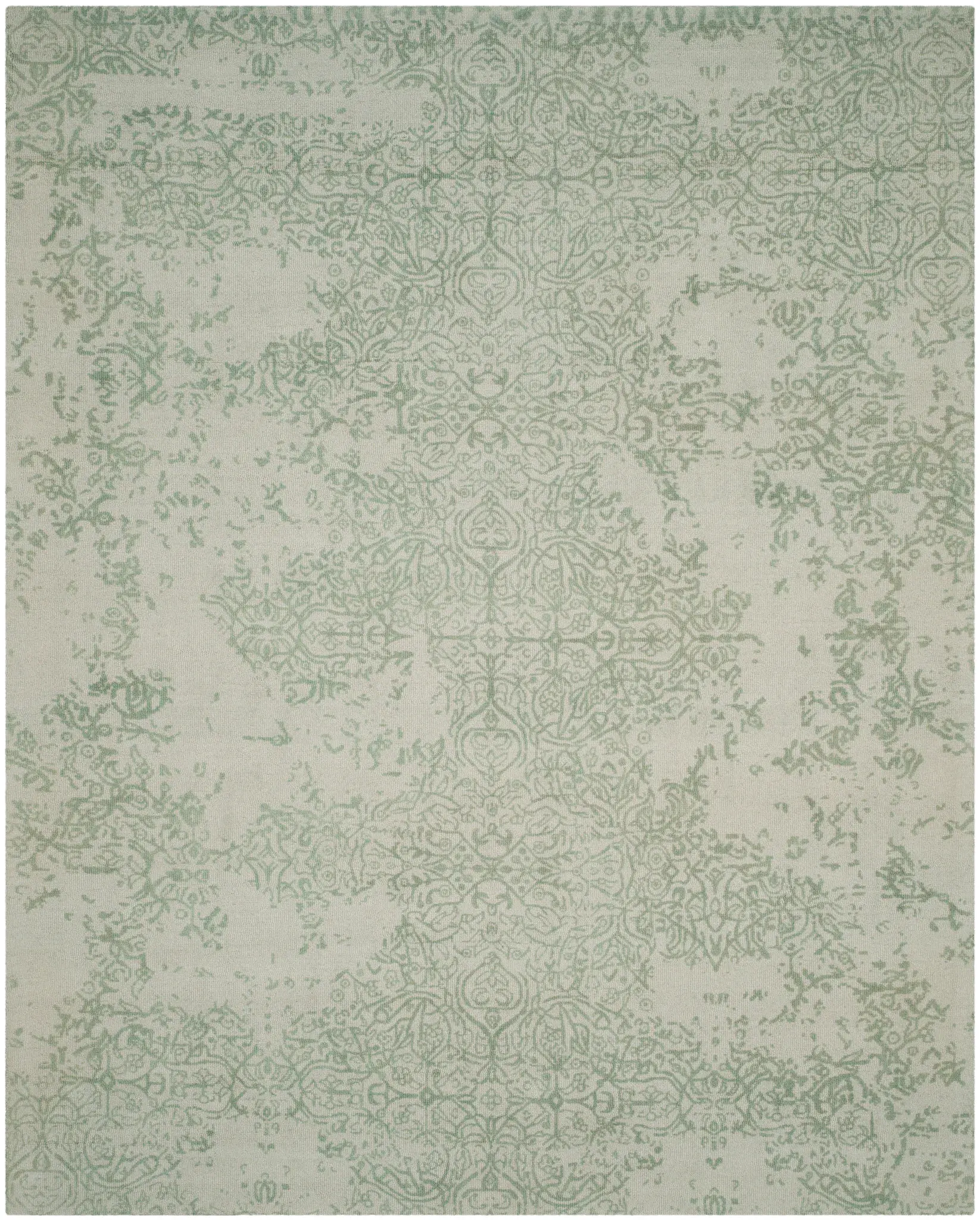 Restoration Vintage Faded Medallion Hand-Tufted Wool Rug