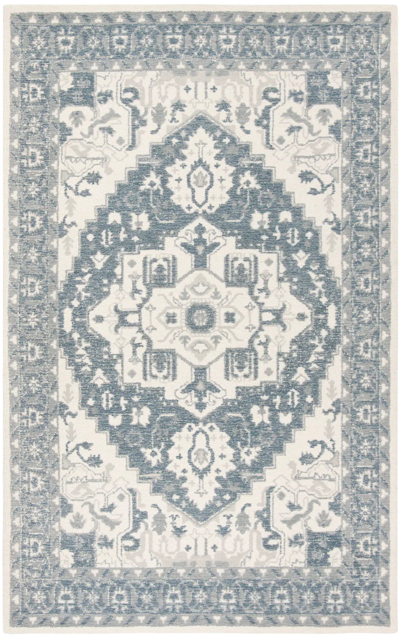 Restoration Vintage Stepped Medallion Hand-Tufted Rug