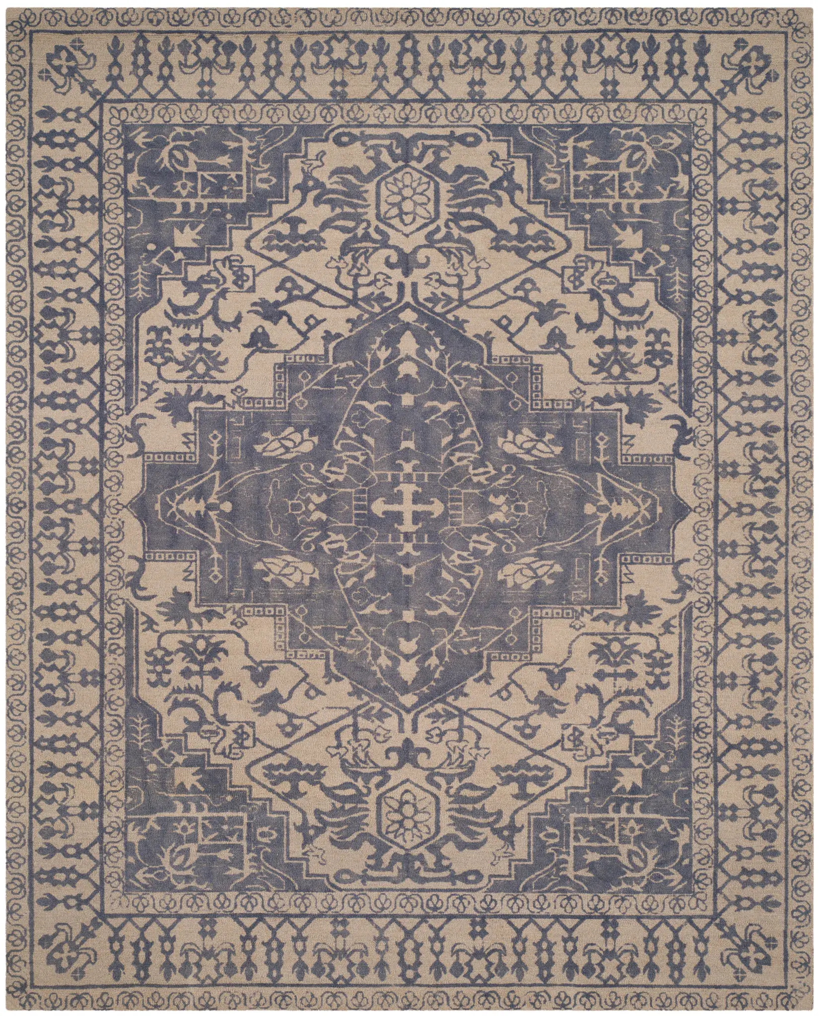 Restoration Vintage Medallion Hand-Tufted Wool Rug