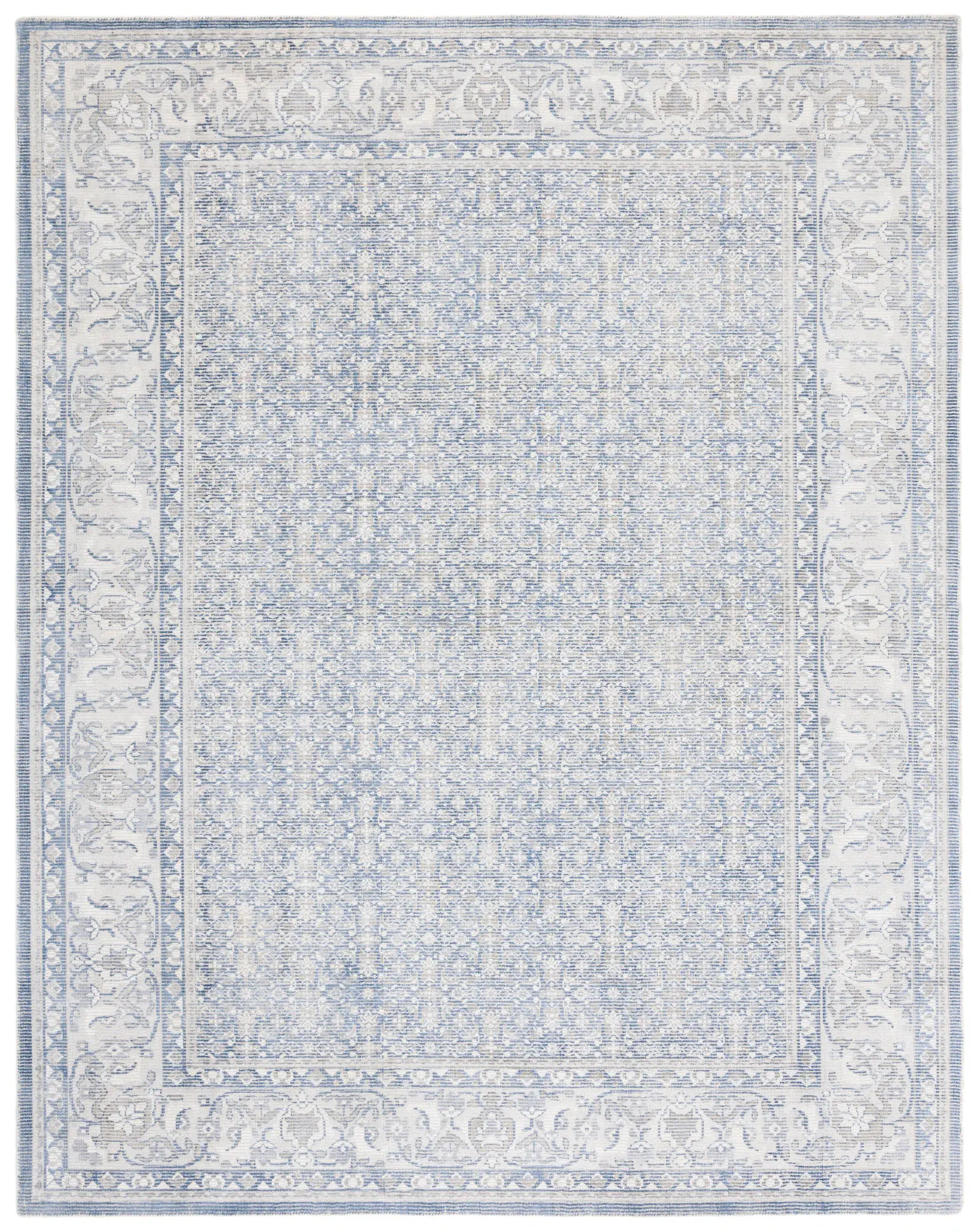 Restoration Vintage Traditional Bordered Hand-Loomed Rug