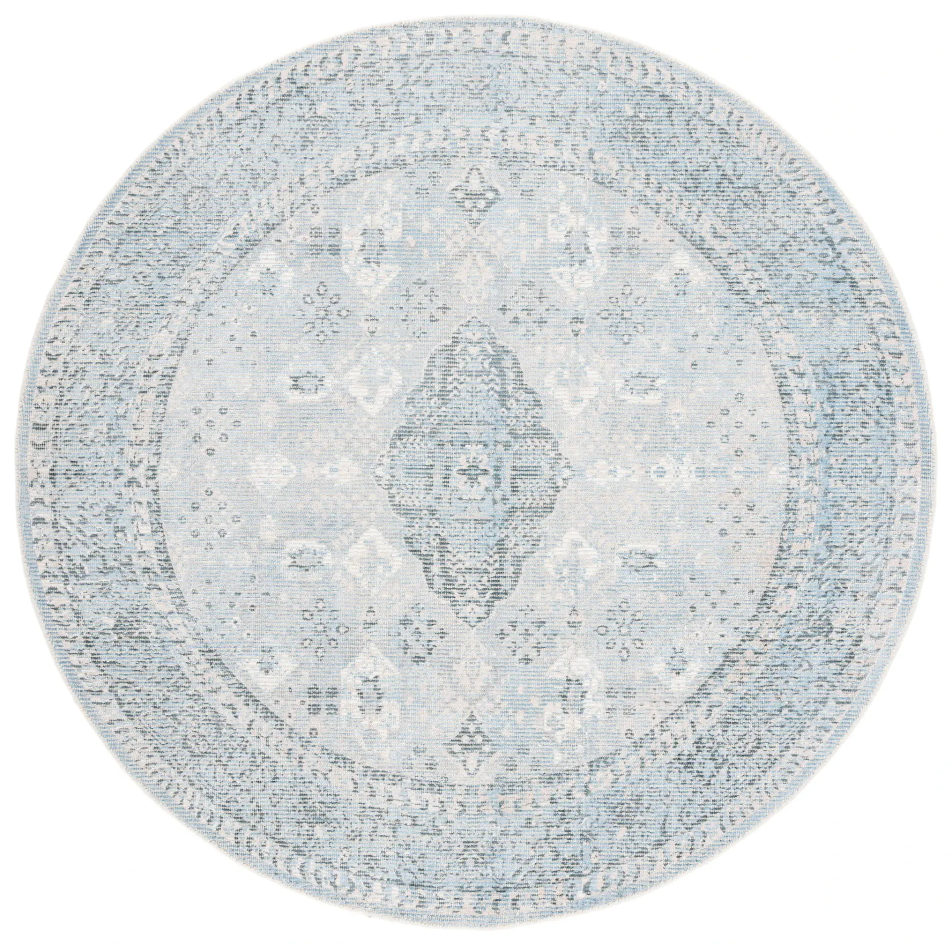 Restoration Vintage Faded Medallion Hand-Loomed Rug