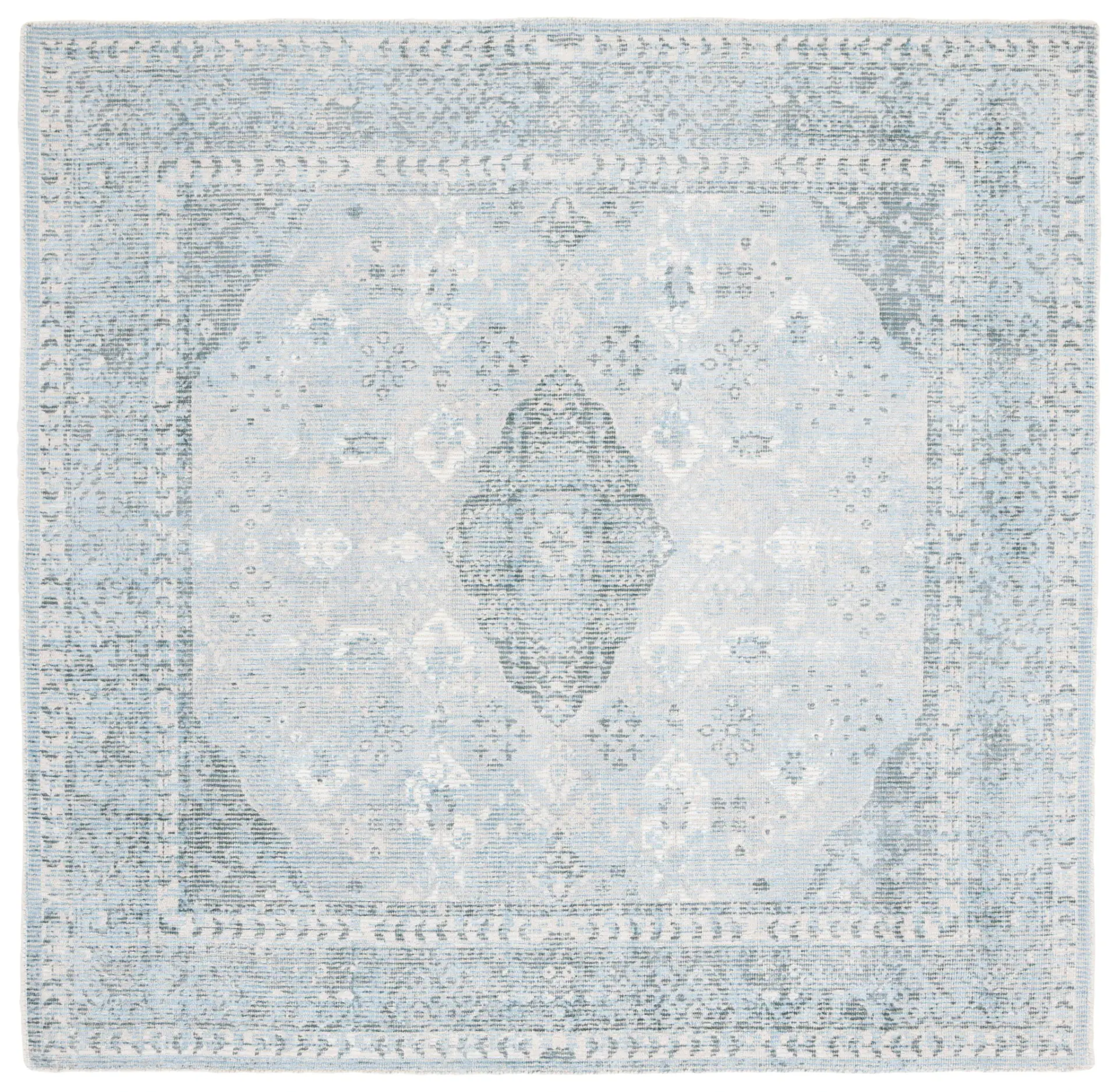 Restoration Vintage Faded Medallion Hand-Loomed Rug