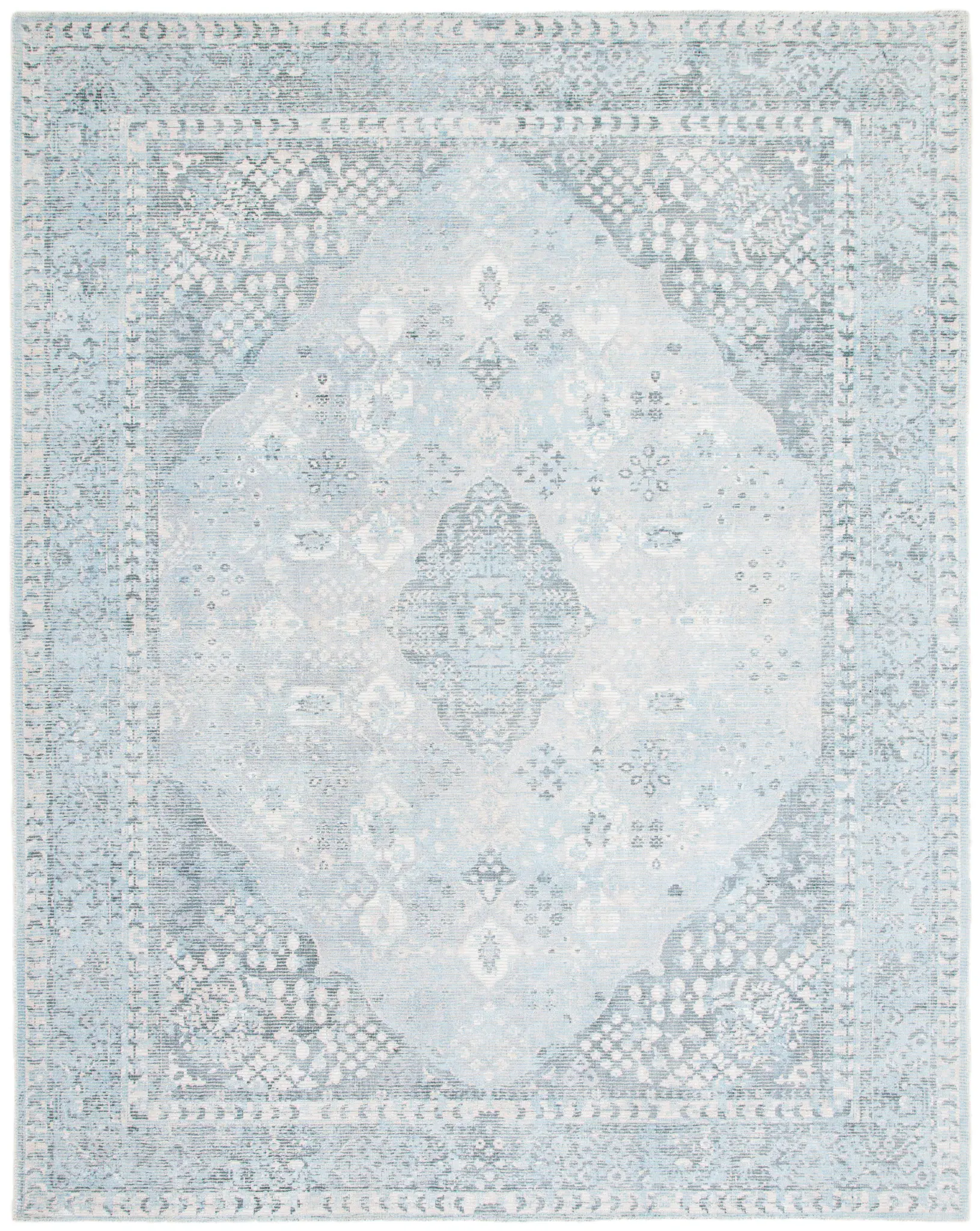 Restoration Vintage Faded Medallion Hand-Loomed Rug