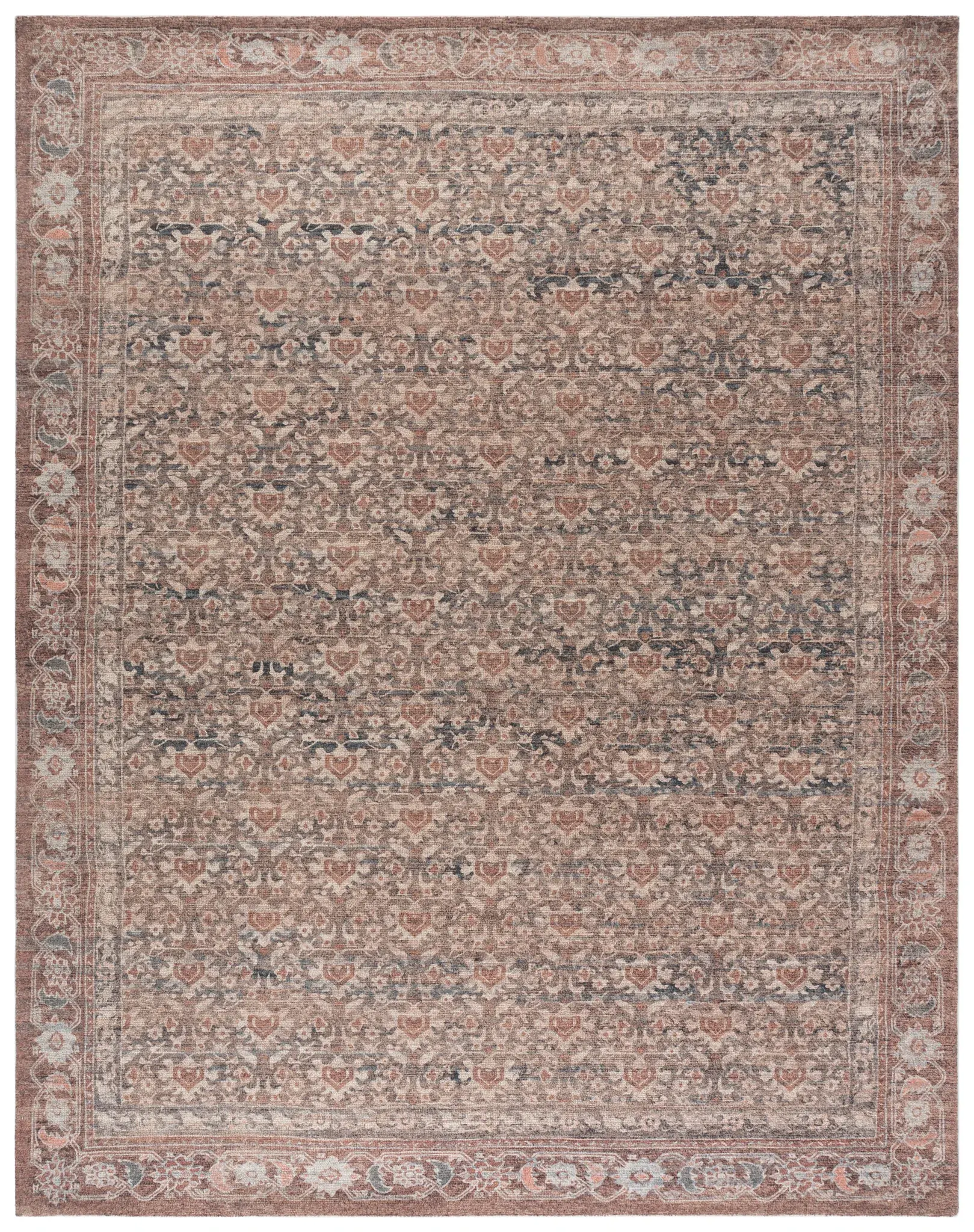 Restoration Vintage Persian Allover Hand-Tufted Rug