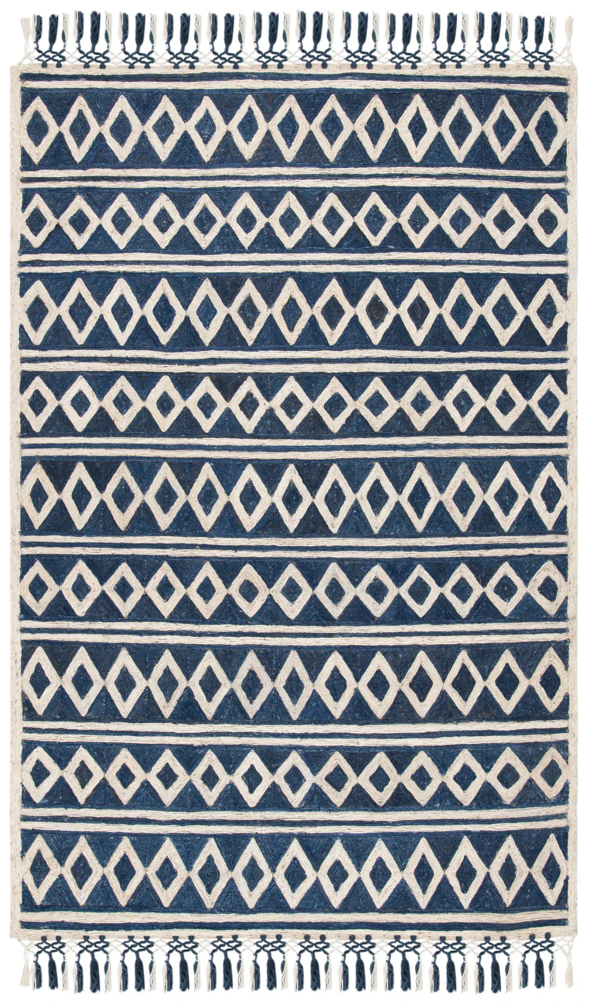 Sahara Diamond Row Hand-Tufted Jute Rug