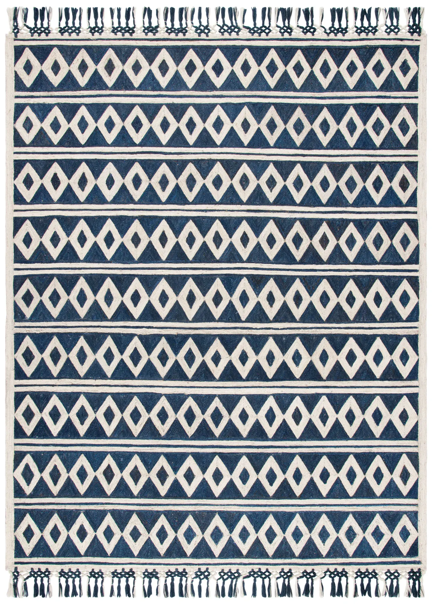 Sahara Diamond Row Hand-Tufted Jute Rug
