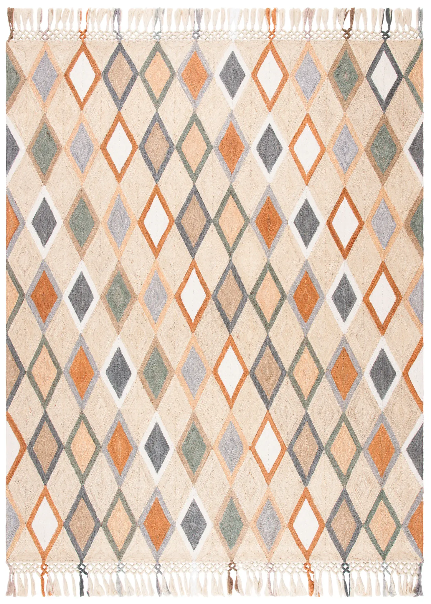 Sahara Harlequin Diamond Hand-Tufted Jute Rug