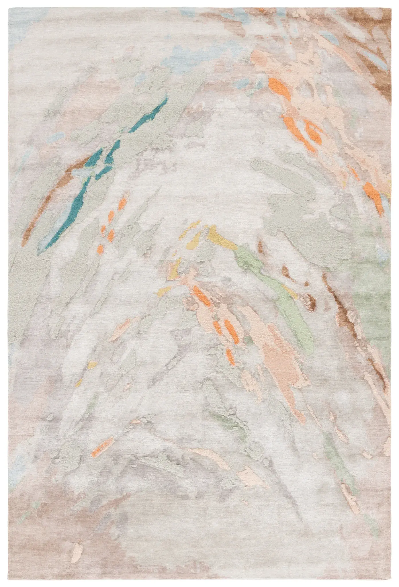 Saint Tropez Fluid Abstract Hand-Knotted Wool & Silk Rug