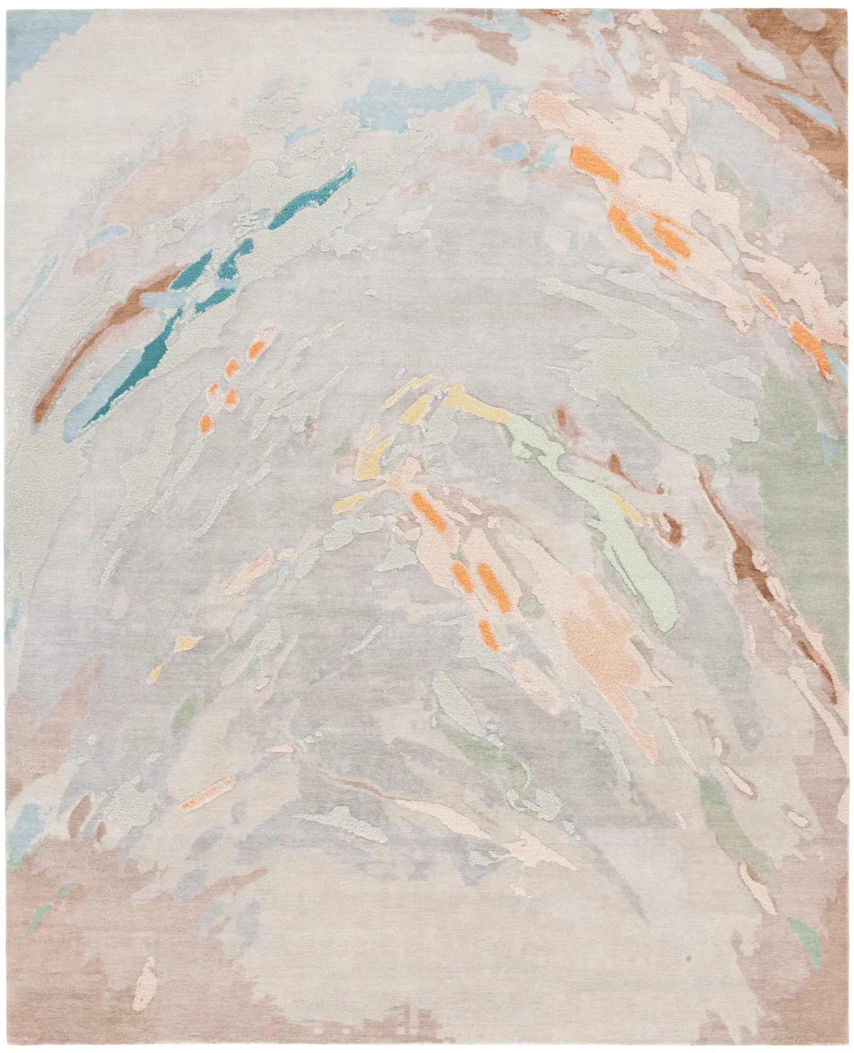 Saint Tropez Fluid Abstract Hand-Knotted Wool & Silk Rug
