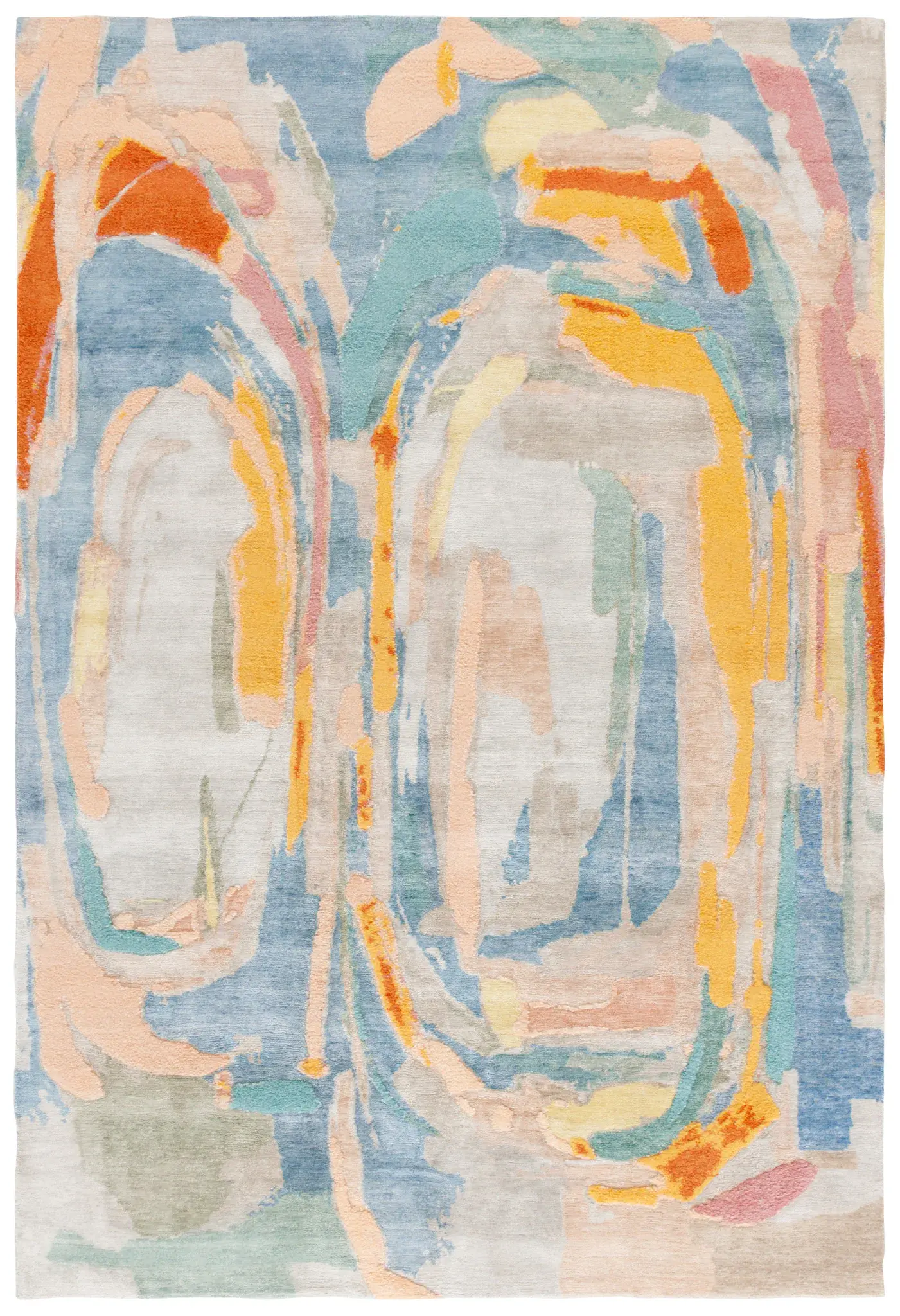 Saint Tropez Swirl Abstract Hand-Knotted Wool & Silk Rug