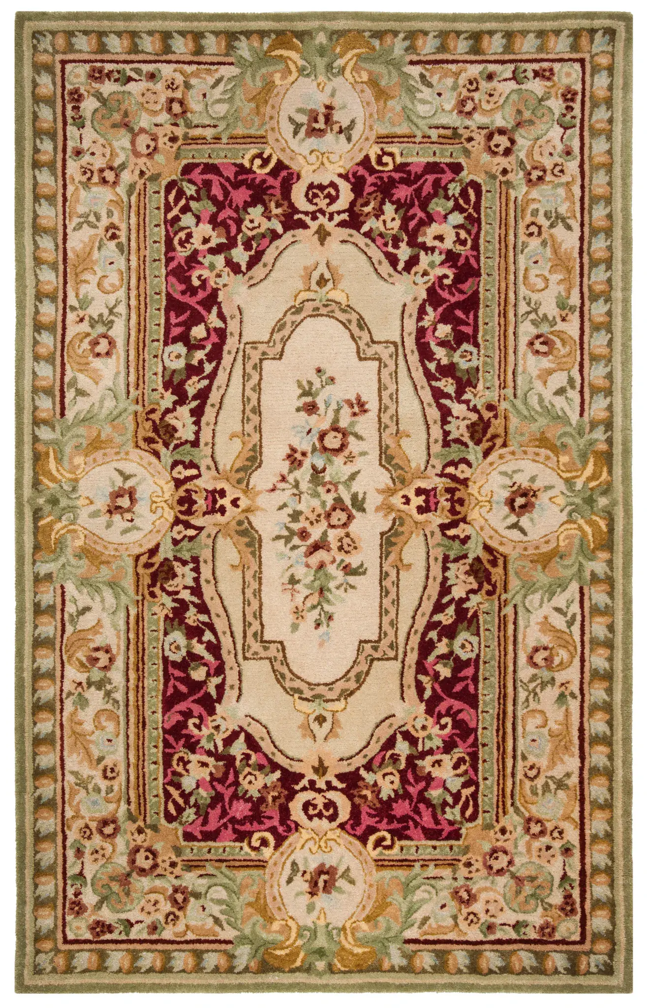 Savonnerie Floral Bouquet Hand-Tufted Wool Rug