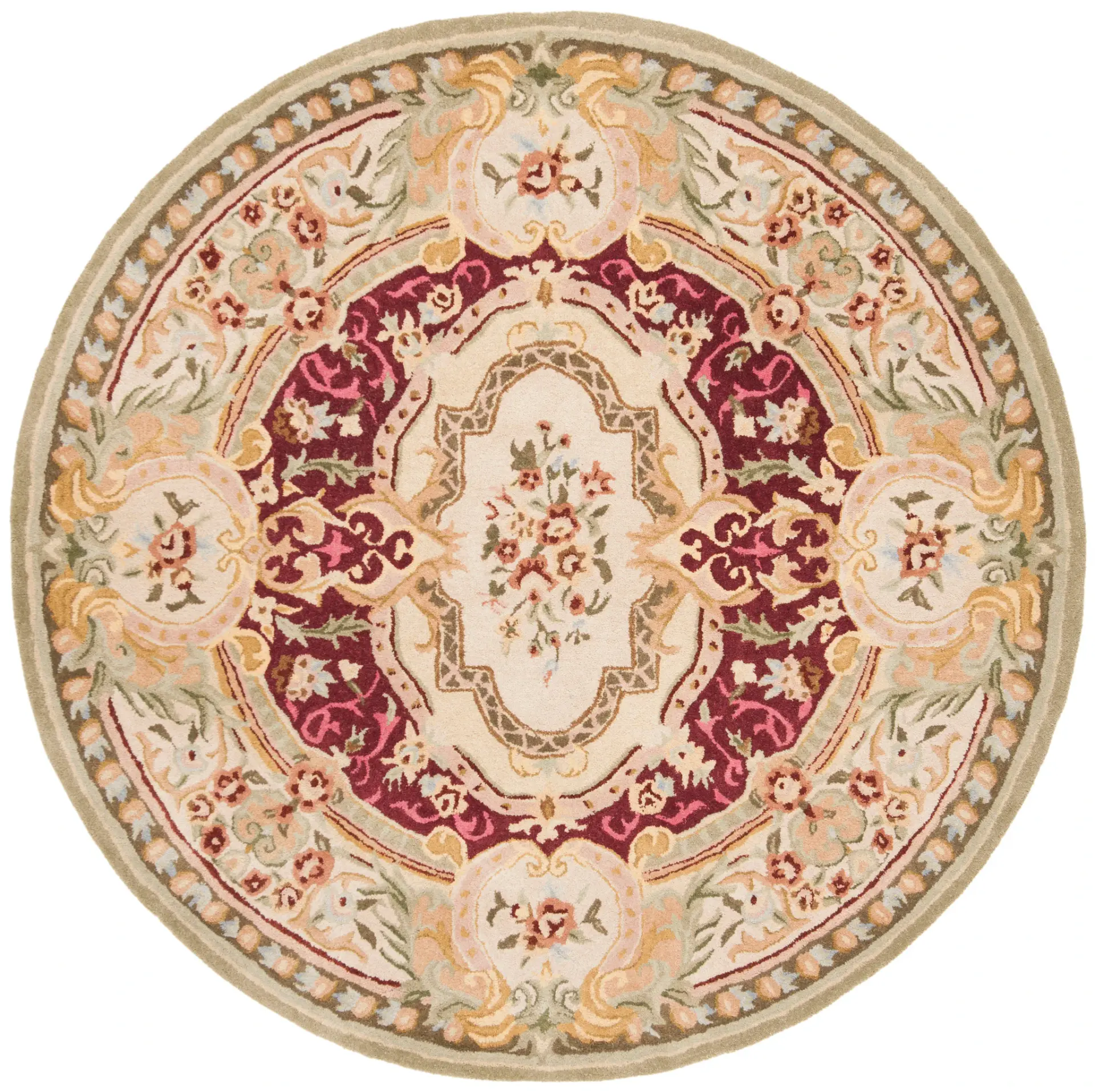 Savonnerie Floral Bouquet Hand-Tufted Wool Rug