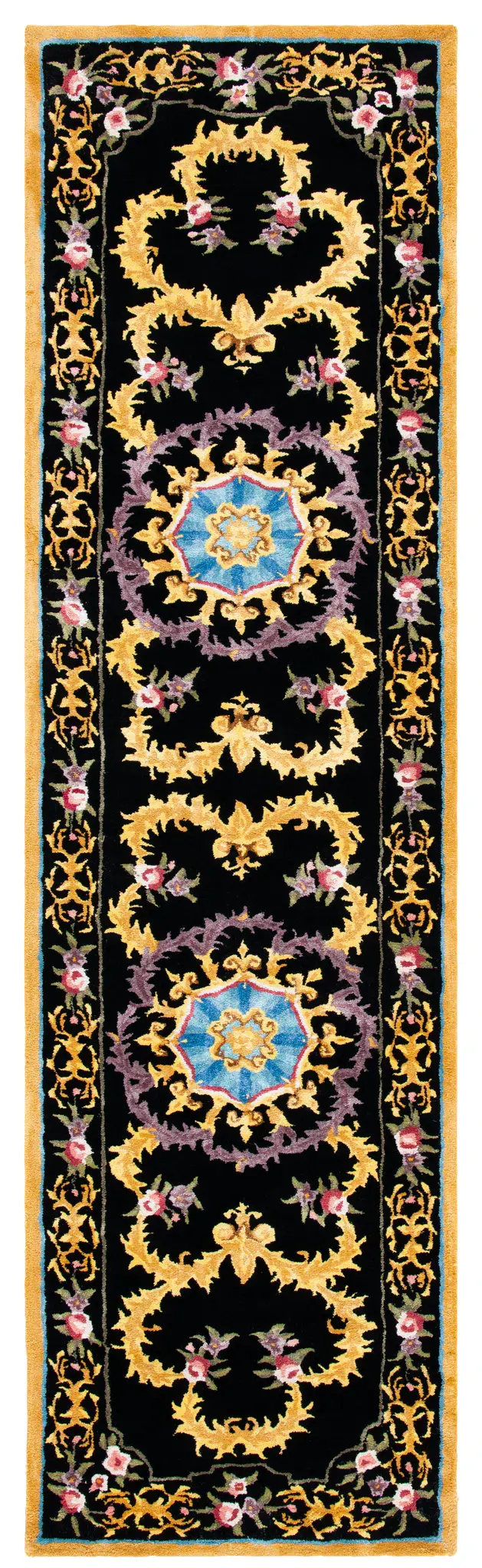 Savonnerie Acanthus Medallion Hand-Tufted Wool Rug