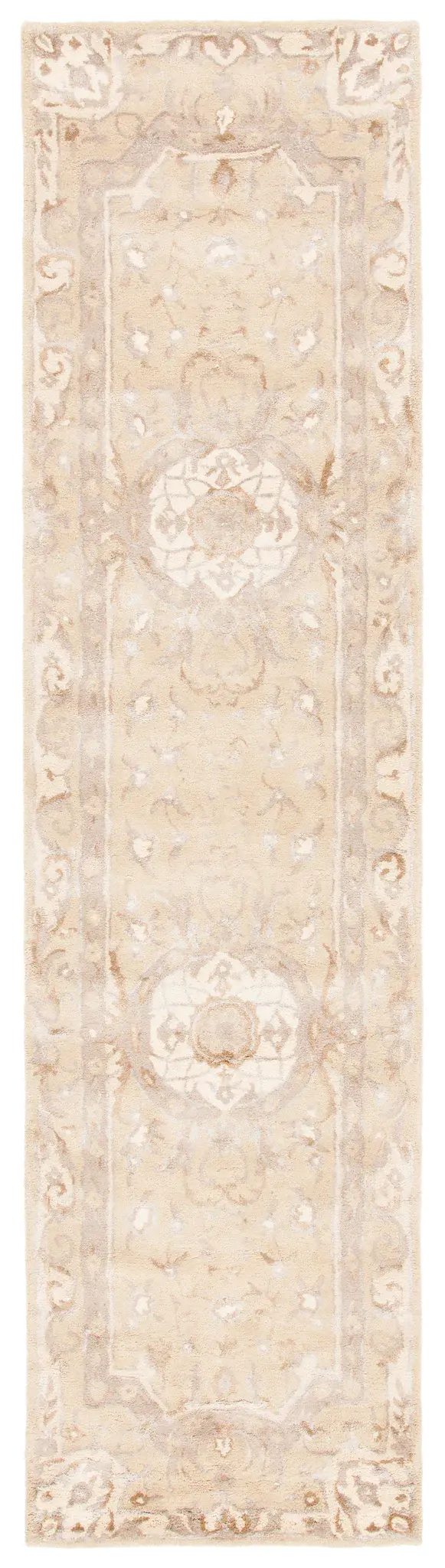 Savonnerie Floral Medallion Hand-Tufted Rug
