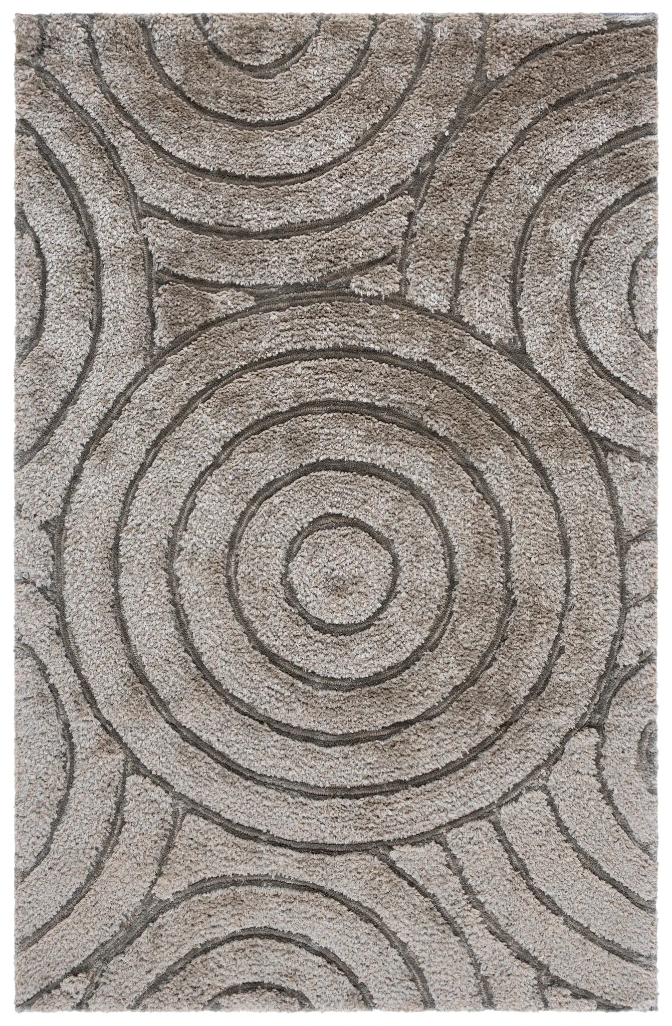 South Beach Concentric Rings Hand-Tufted Shag Rug