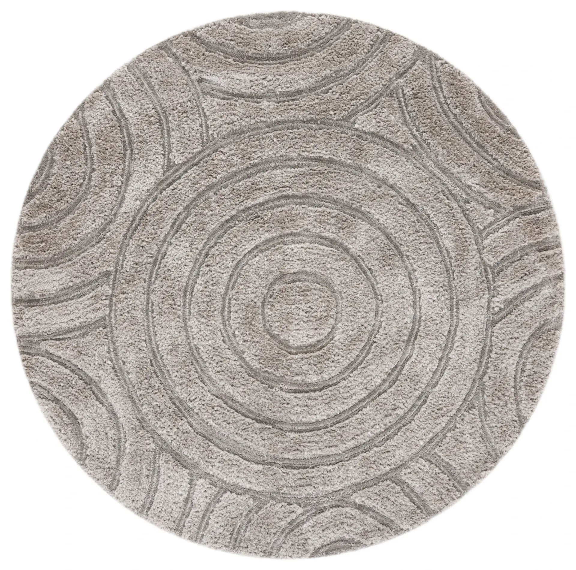 South Beach Concentric Rings Hand-Tufted Shag Rug