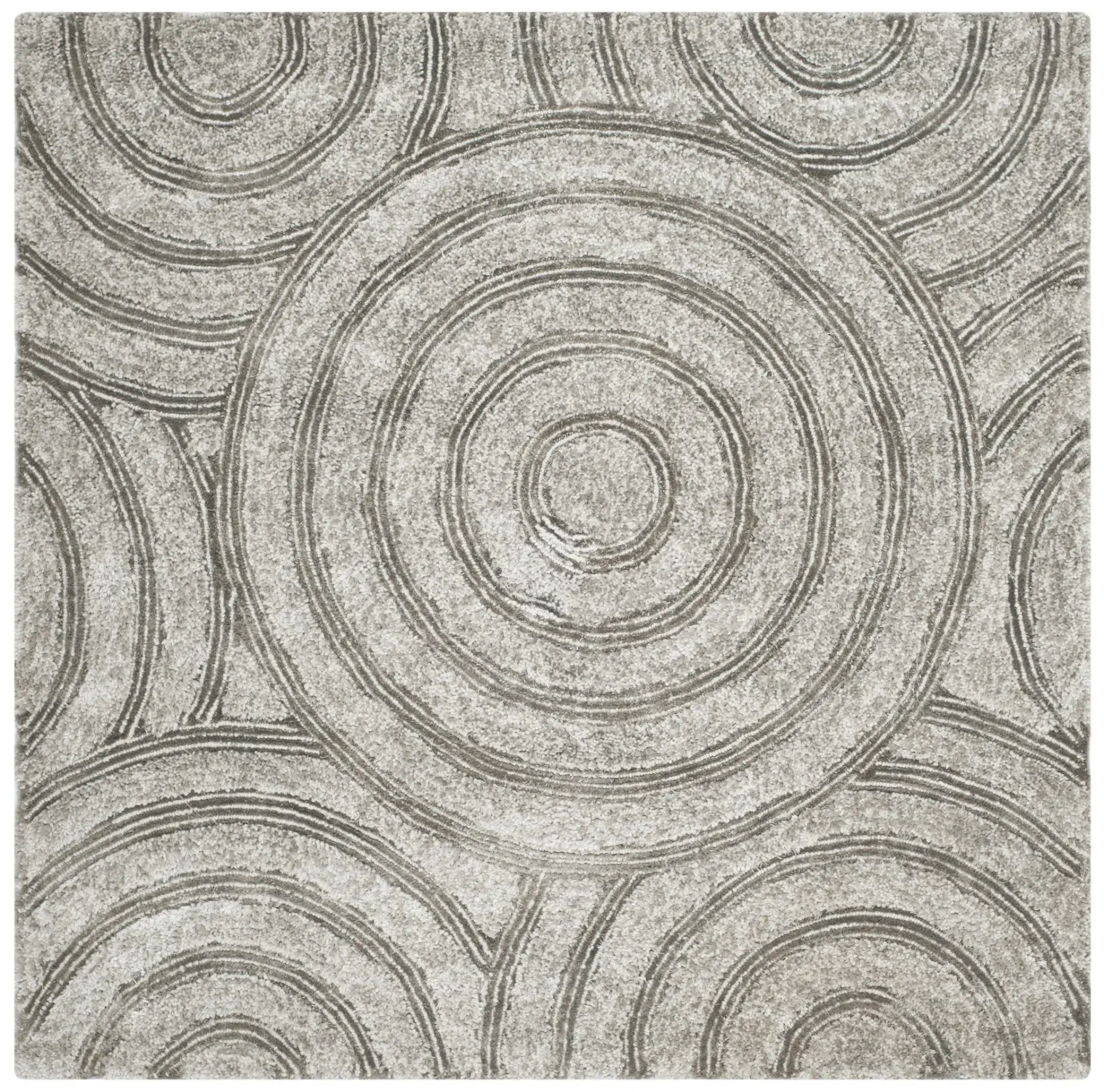 South Beach Concentric Rings Hand-Tufted Shag Rug