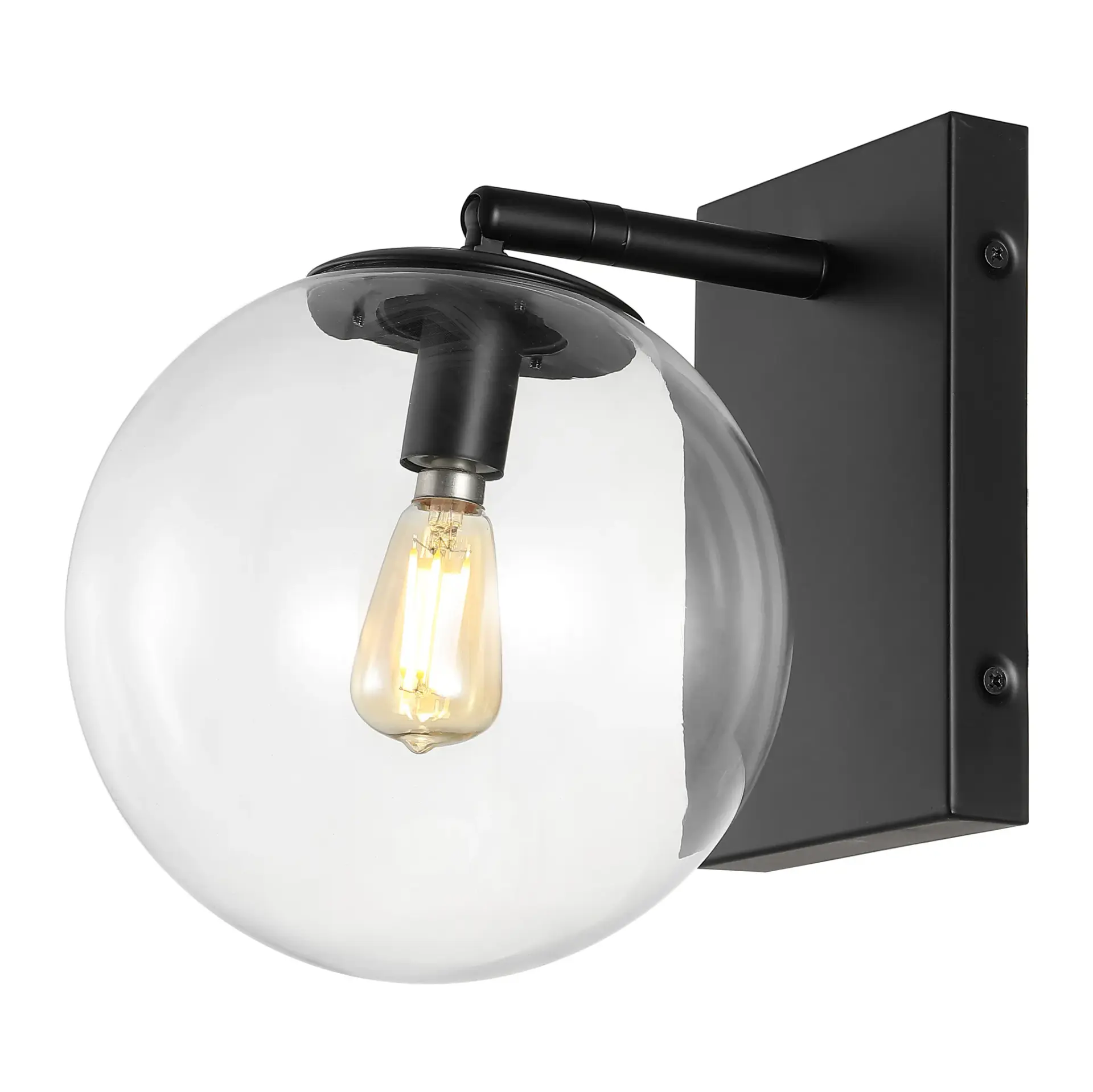 Seoul, 8.5 Inch, Black, Iron Wall Sconce Set Of 2