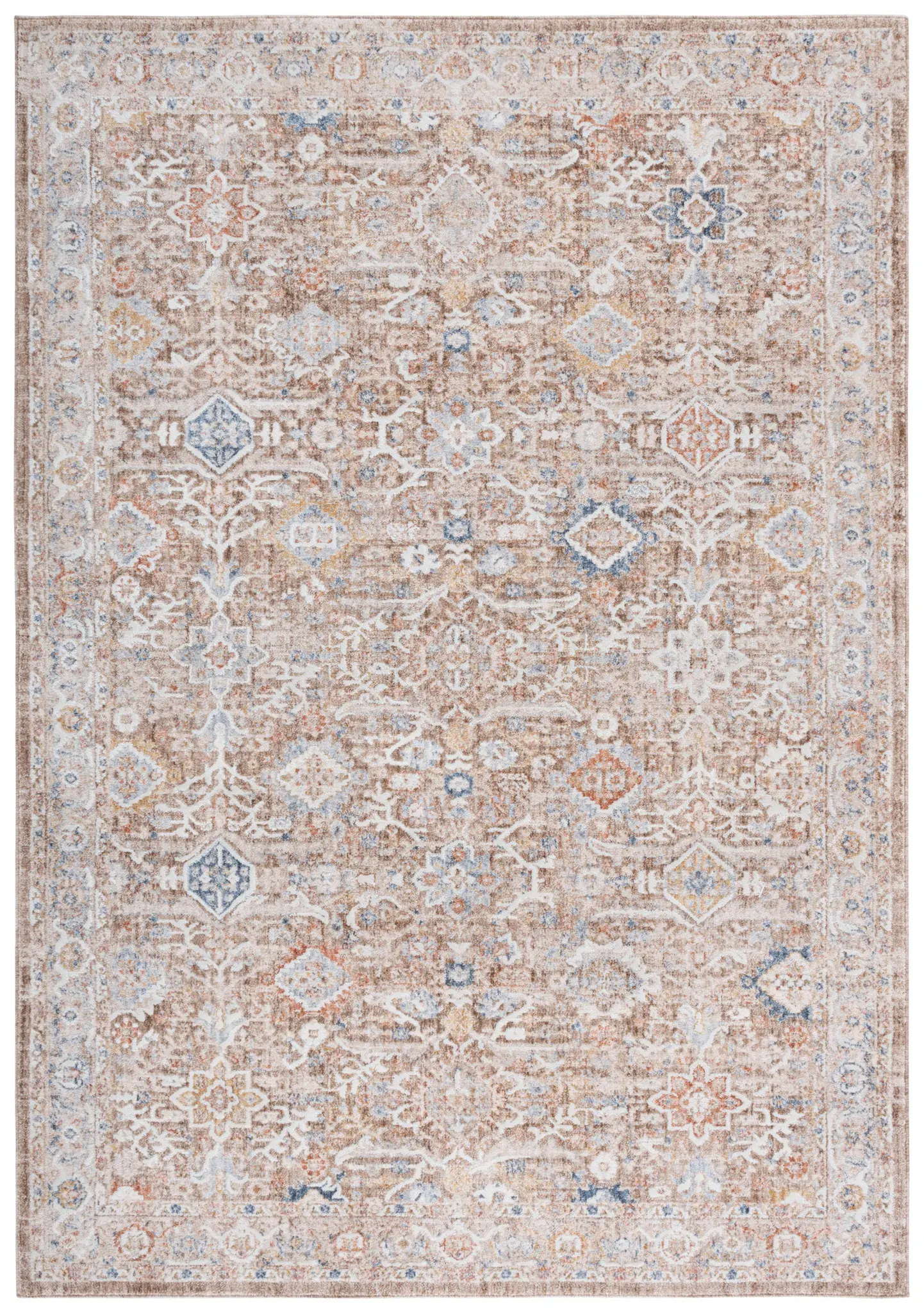 Scarlett Distressed Diamond Border Rug