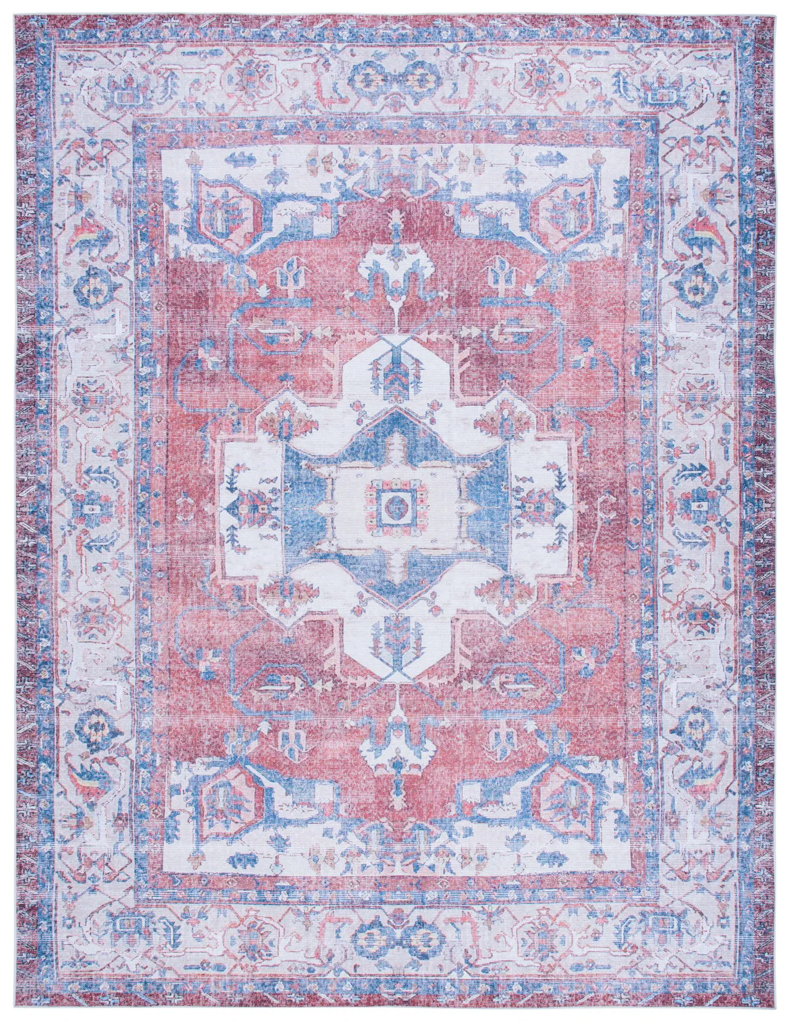 Serapi Panel Medallion Washable Rug