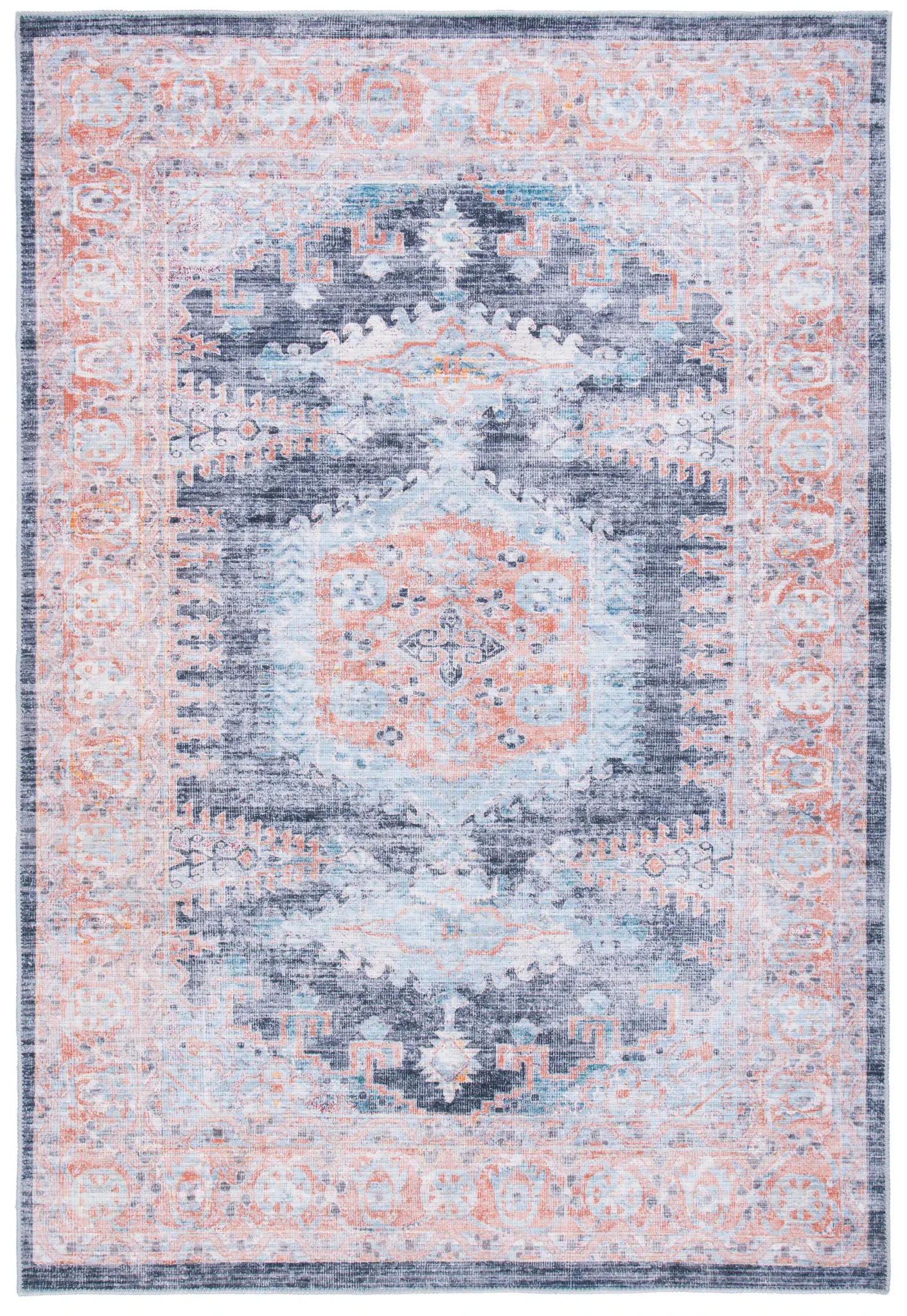 Serapi Tribal Hooked Medallion Washable Rug