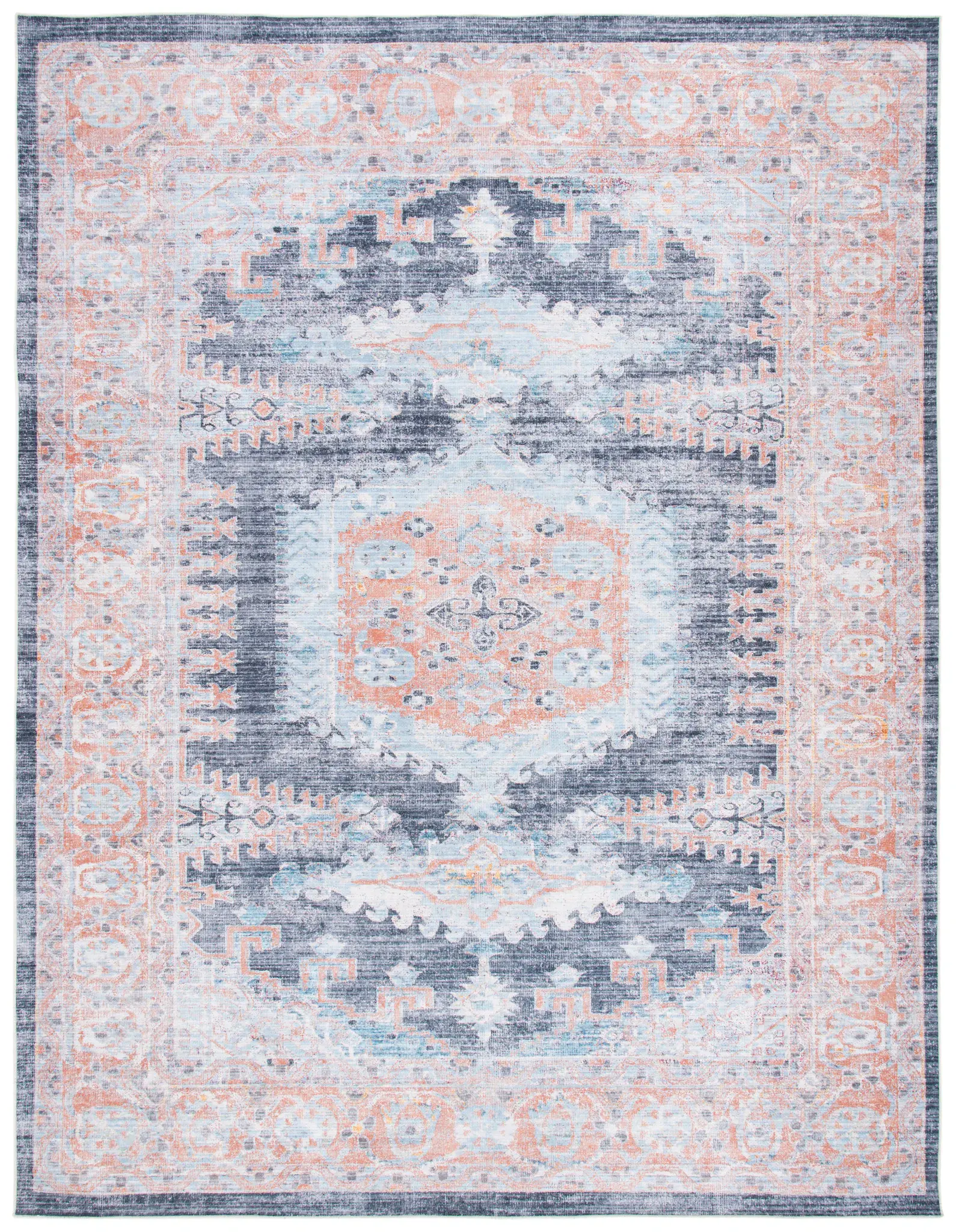 Serapi Tribal Hooked Medallion Washable Rug