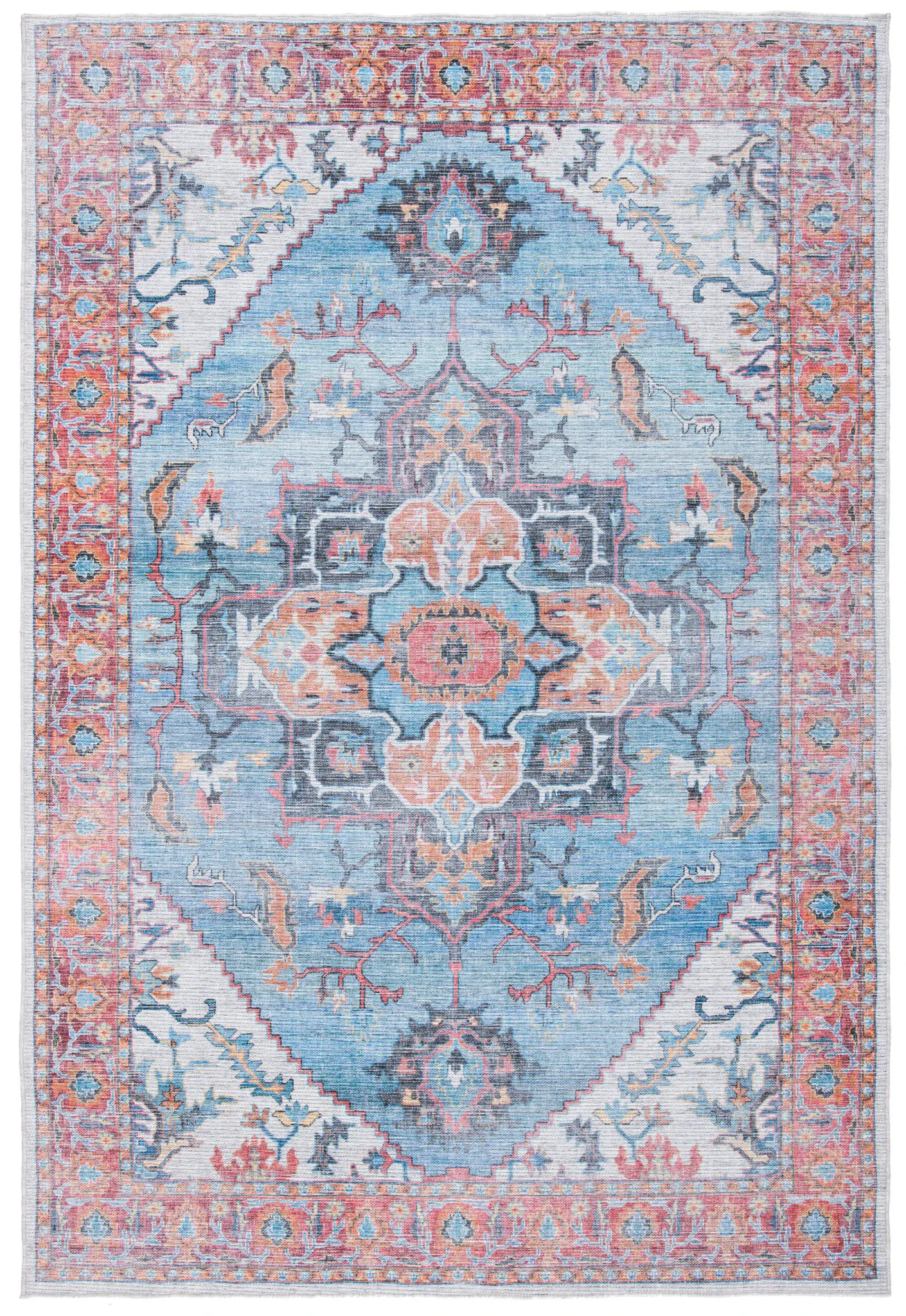 Serapi Floral Medallion Washable Rug
