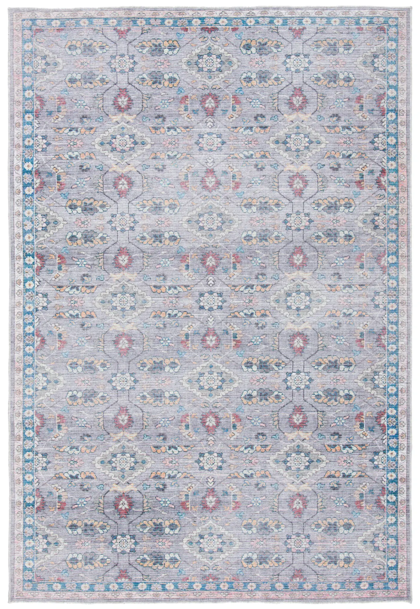 Serapi Floral Border Washable Rug