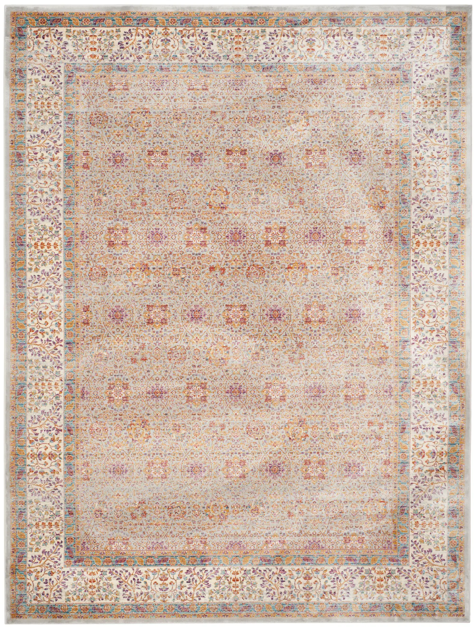 Sevilla Bordered Floral Viscose Rug