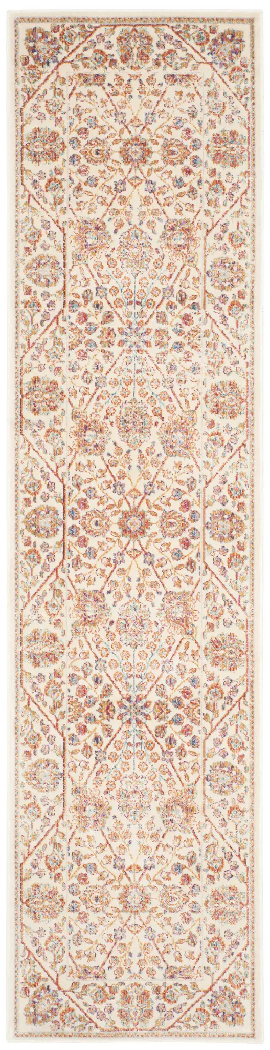 Sevilla Bordered Floral Trellis Viscose Rug