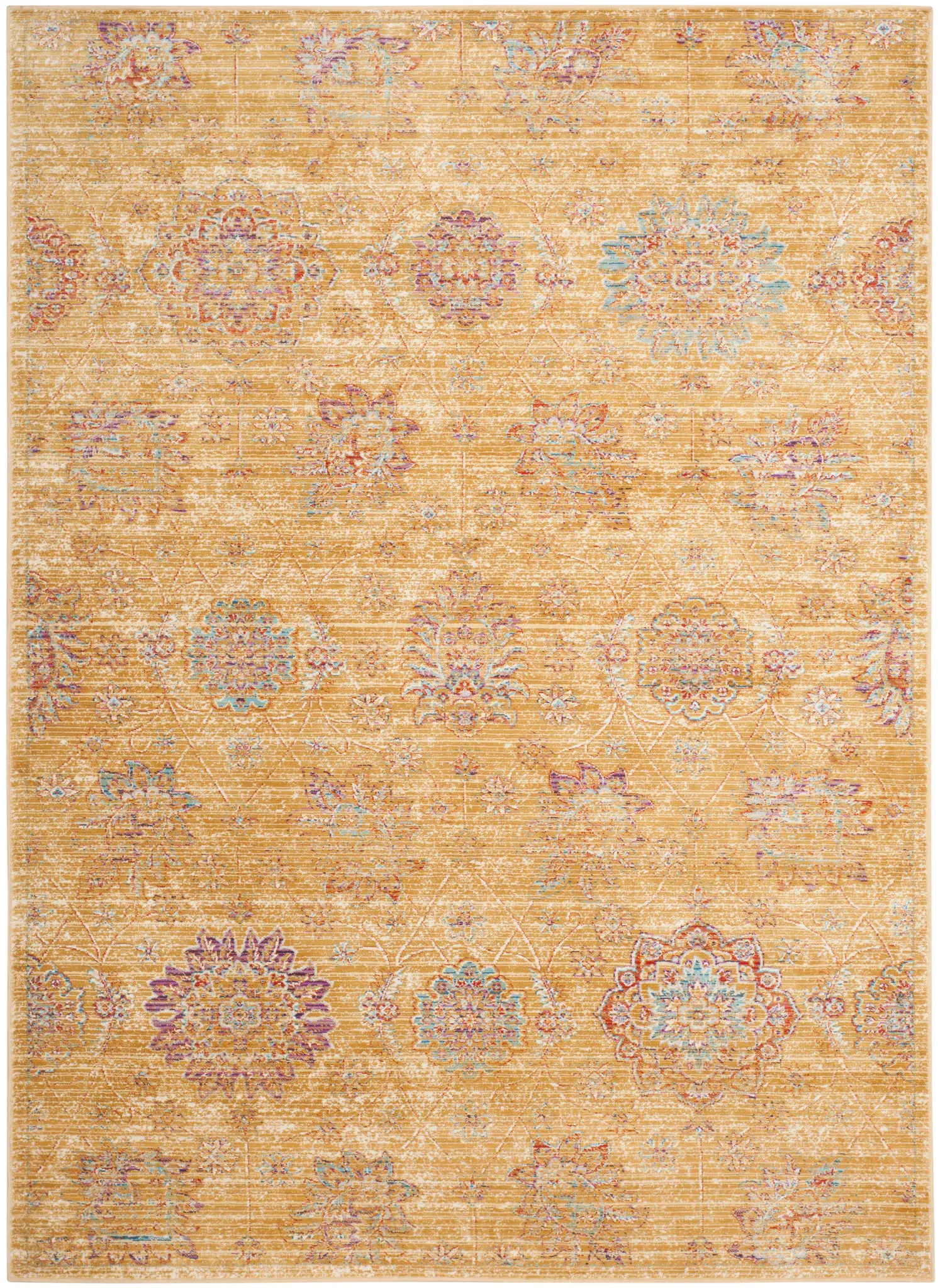 Sevilla Bohemian Distressed Floral Viscose Rug
